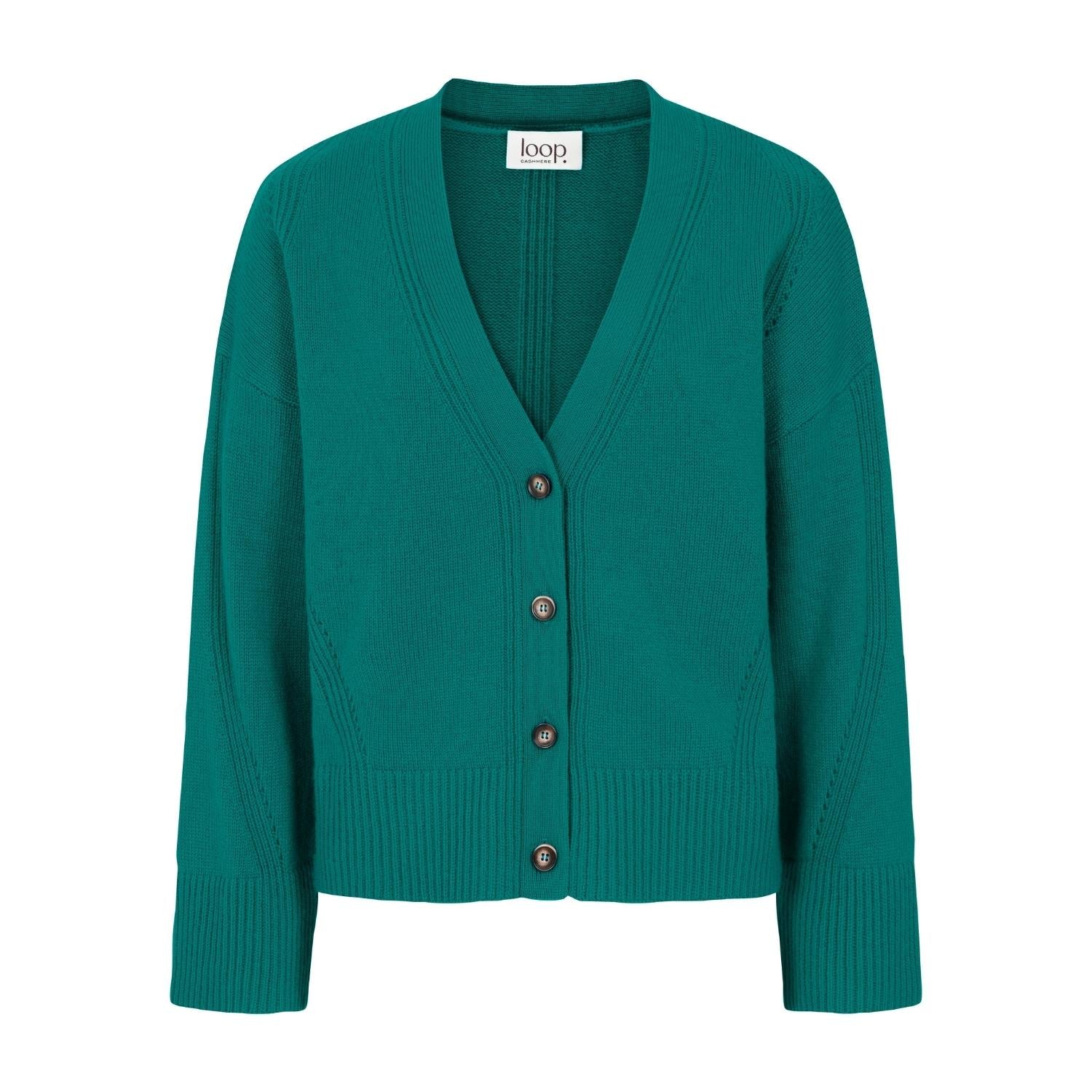 Shop Loop Cashmere Women's Lofty Cashmere Cardigan In Emerald Green