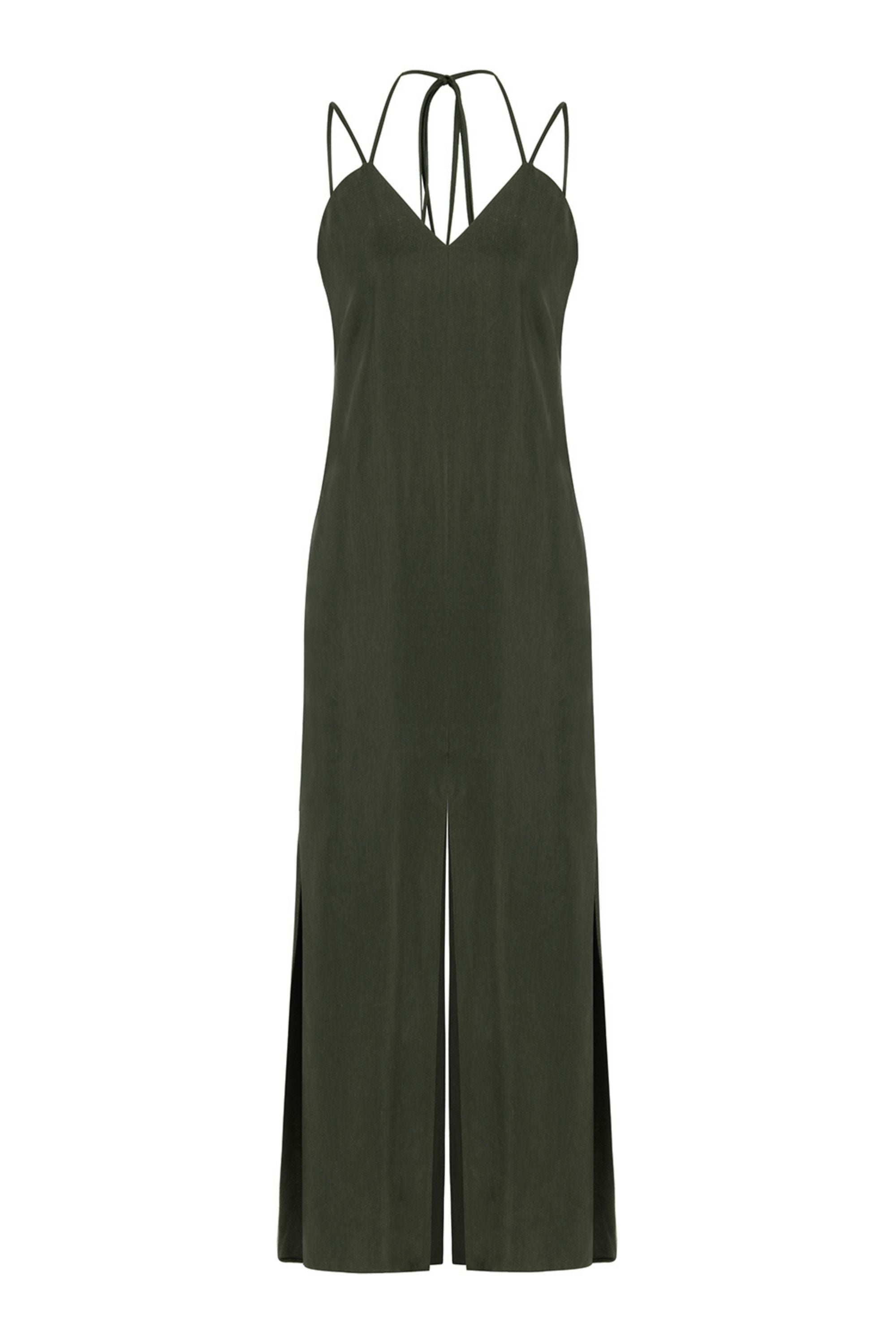 Nocturne Women's Neutrals Strappy Dress-khaki In Yellow
