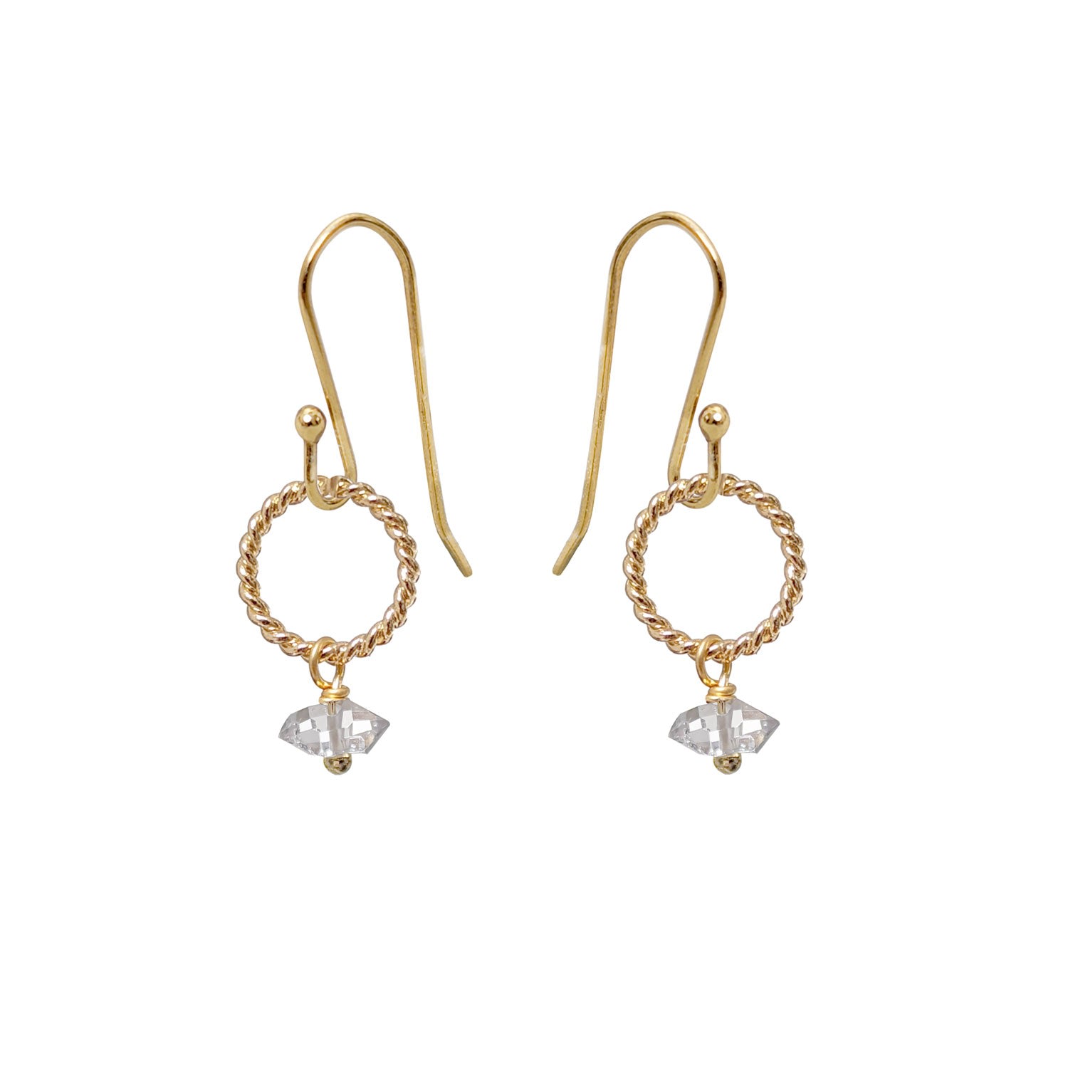 Mirabelle Jewellery Women's Neutrals Alexis Herkimer Diamond Earrings In Gold