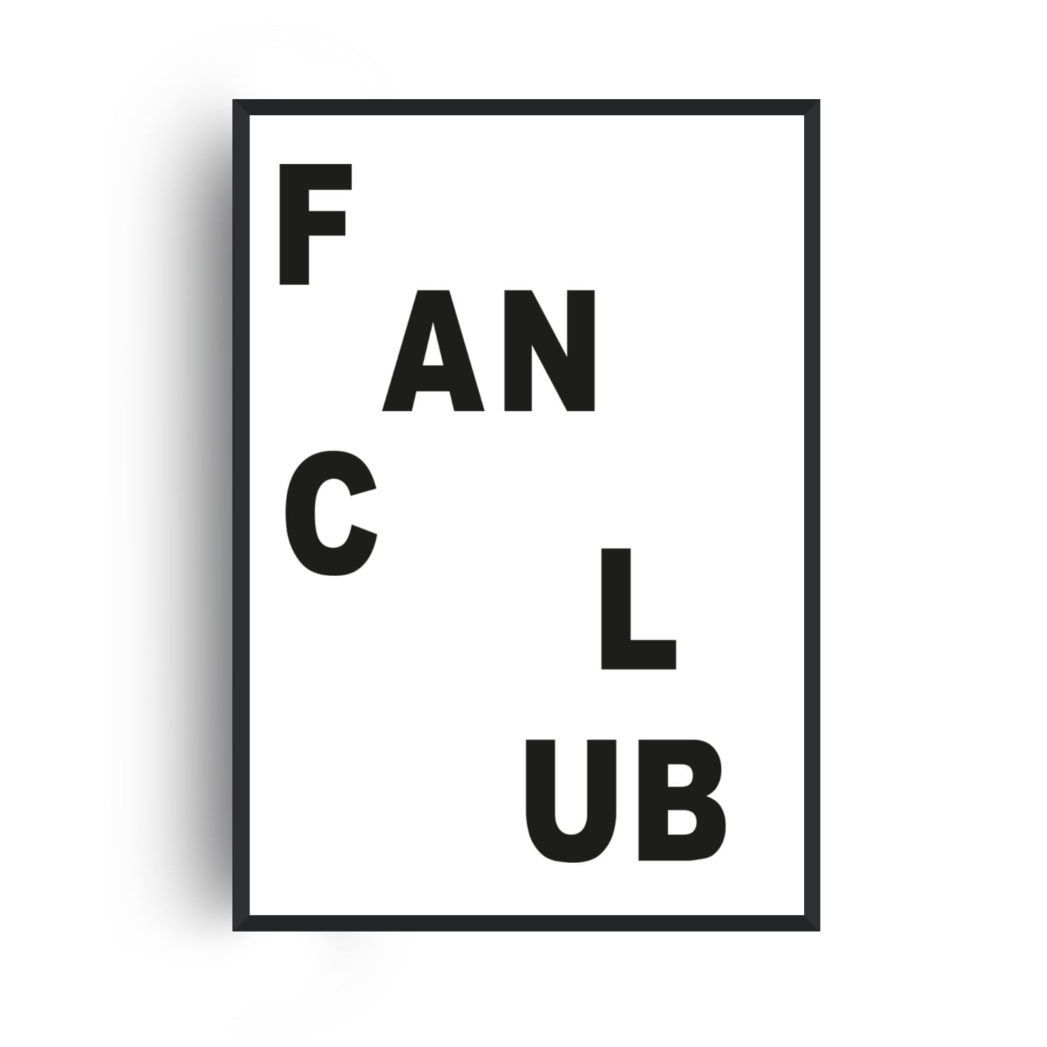 Fanclub Black  Retro Letters Giclee Art Print In Black