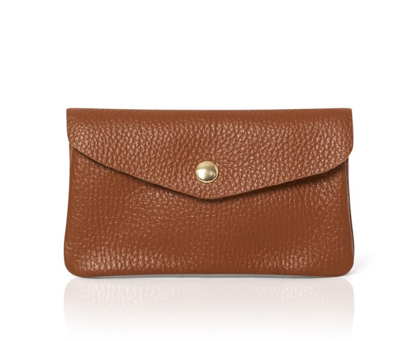 Betsy & Floss Women's Brown Medium Popper Leather Purse In Tan In Brown