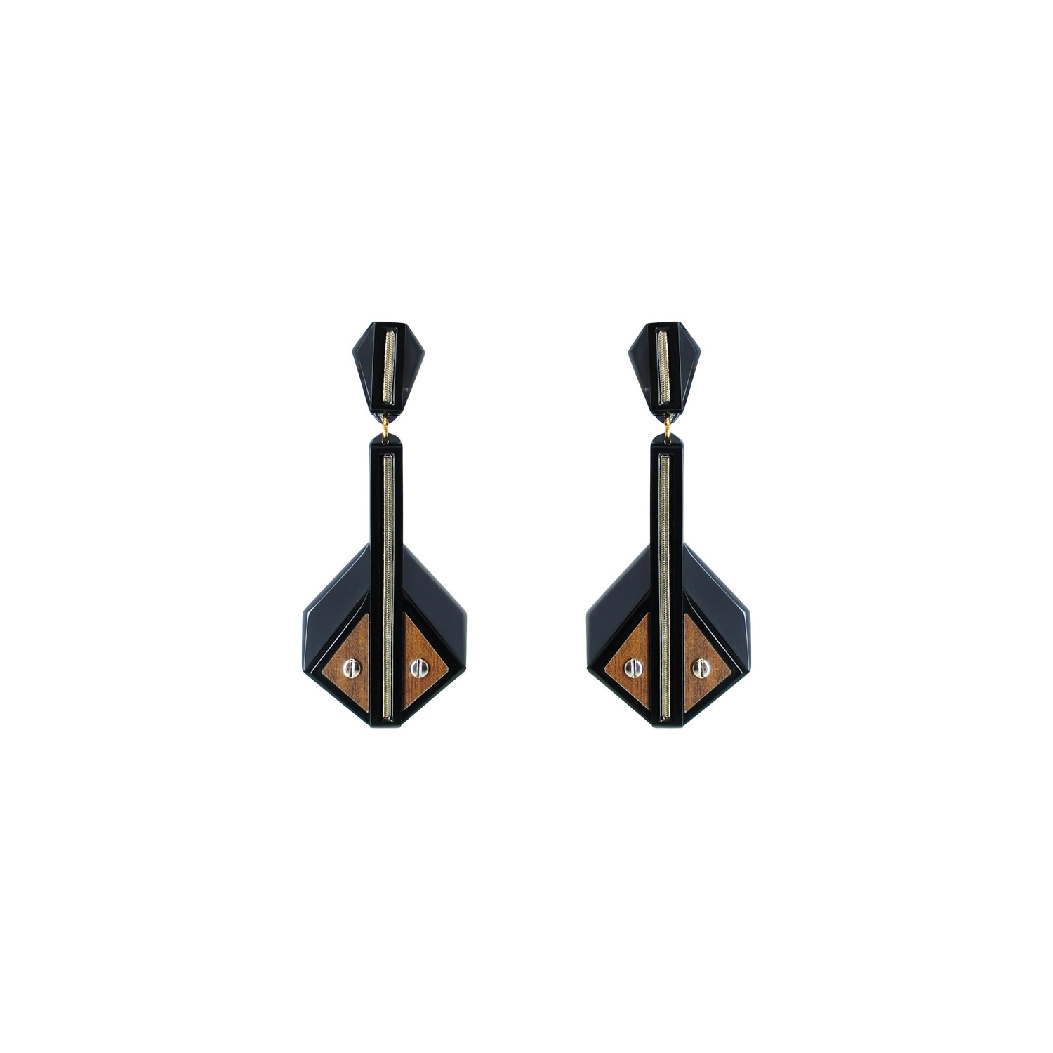 Gissa Bicalho Women's Black / Grey Earring Clef Smoked