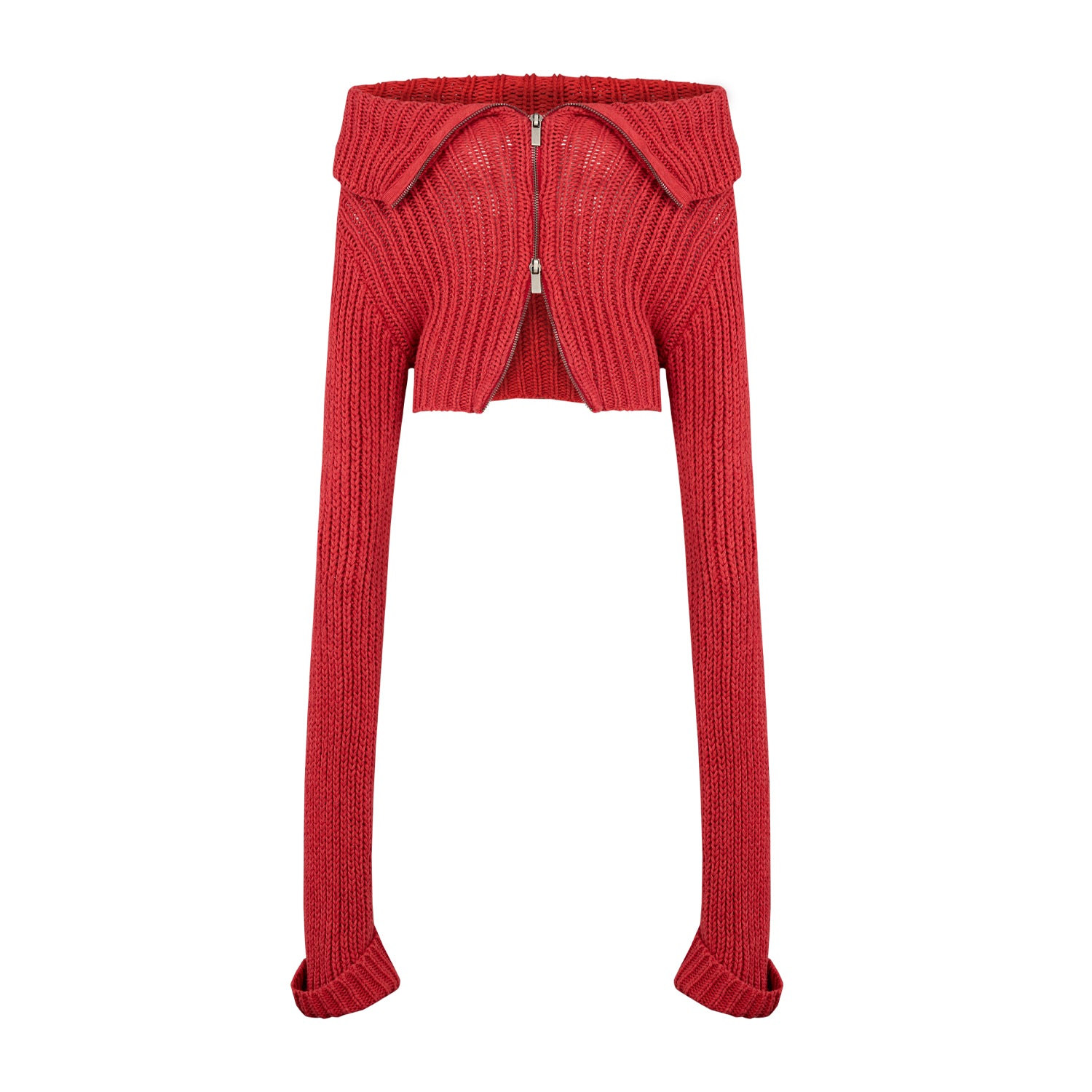 Pcfg Women's Red Your Itch Knit Crop Top - Samba In Red
