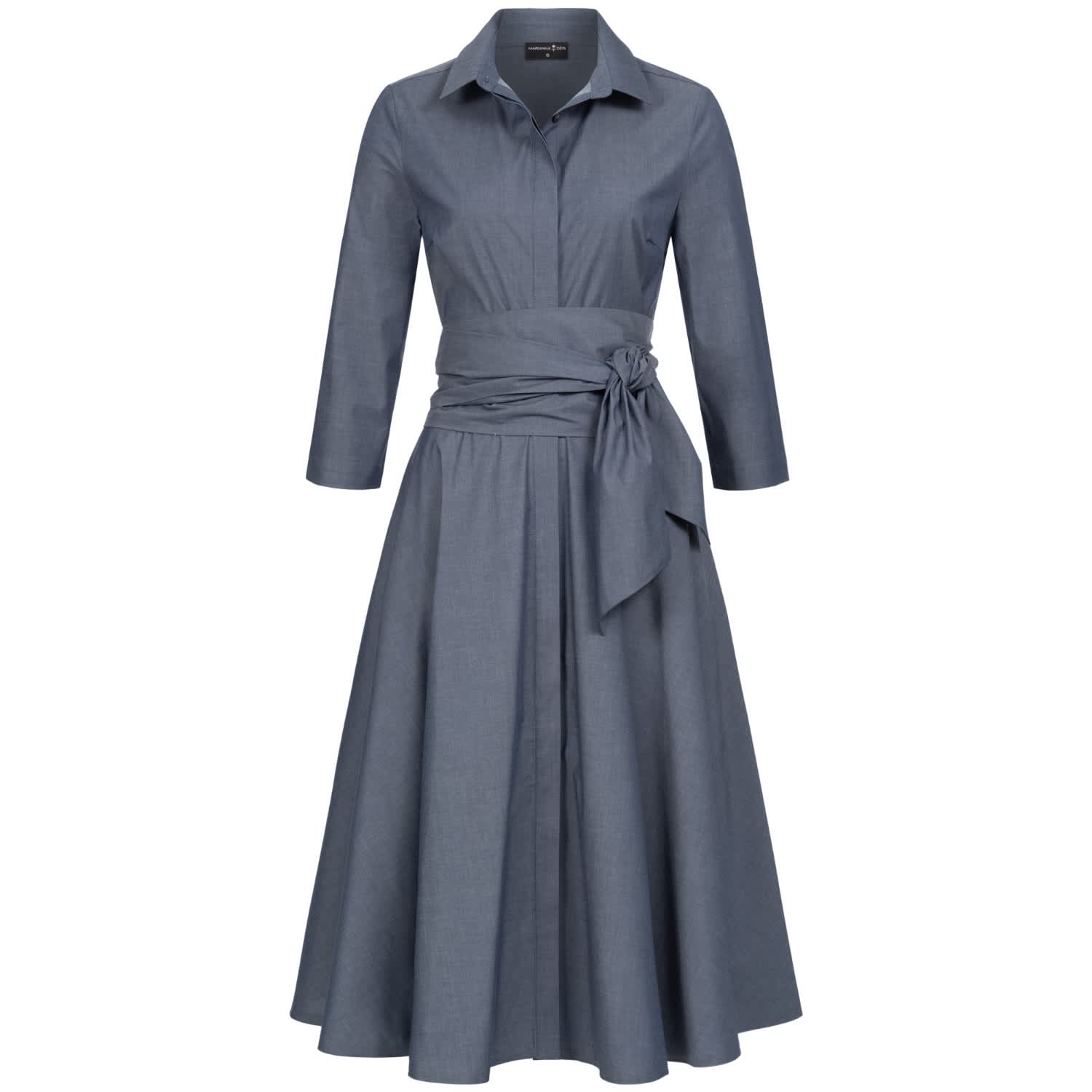 Shirtdress With Tie Belt Blue by Marianna Déri