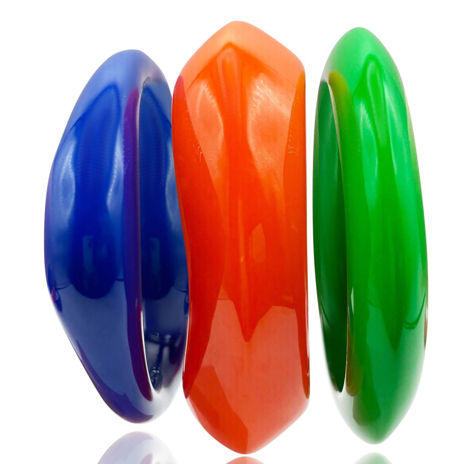 Michael Nash Jewelry Women's Green / Yellow / Orange Navy And Orange And Bright Green Three Piece Resin Bangle Set