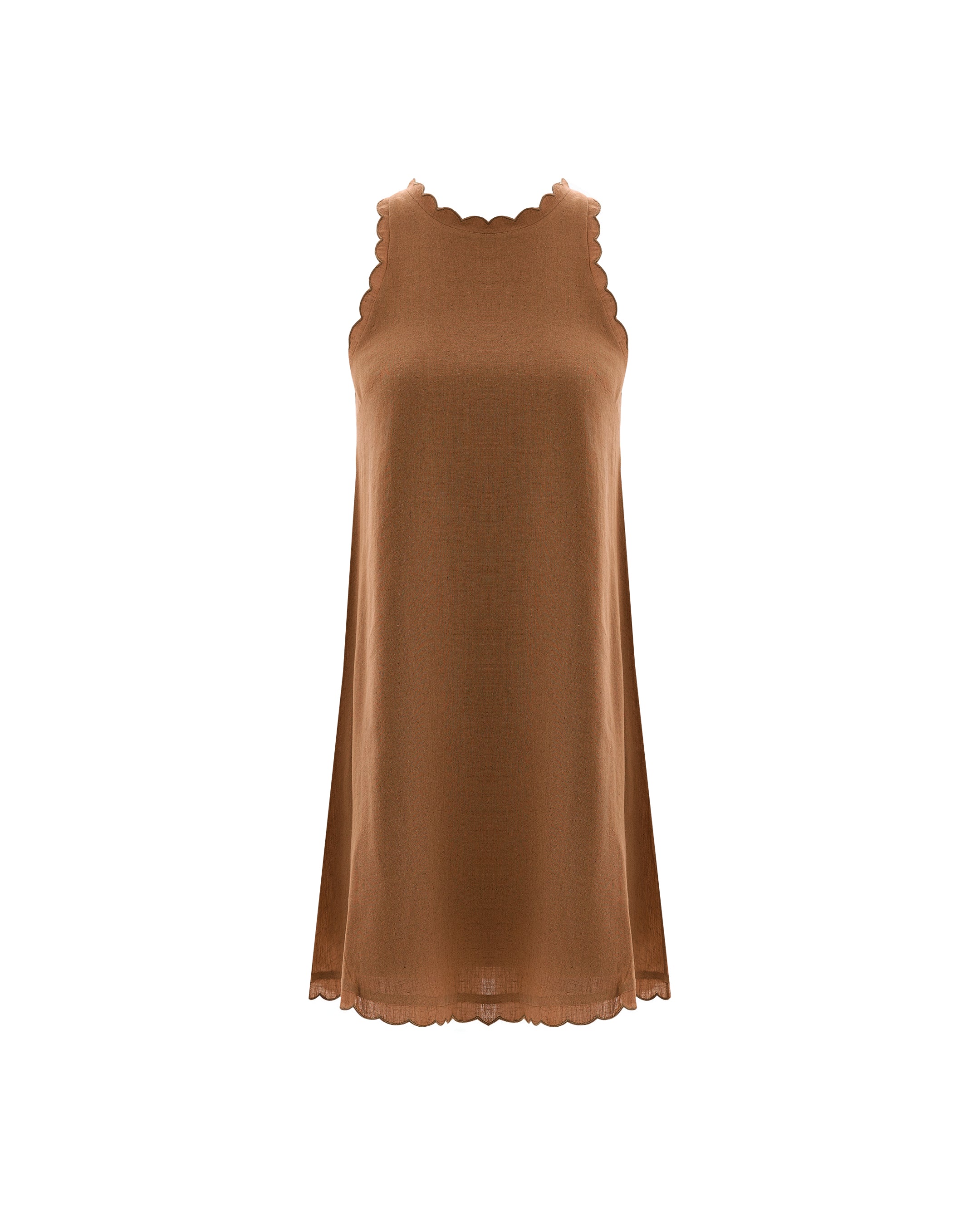 Calia Mini Linen Dress - Brown | MONLICIA | Wolf & Badger