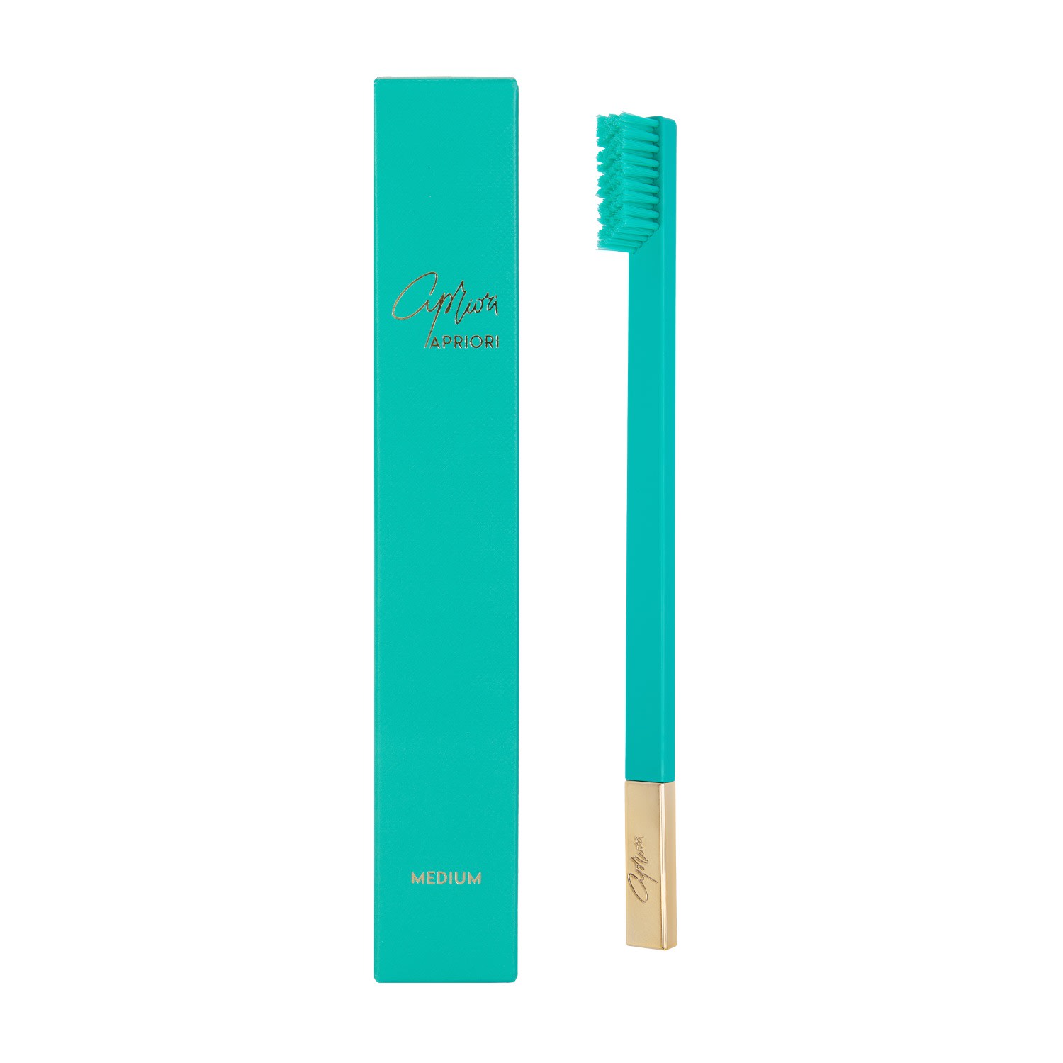 Apriori Green / Gold  Turquoise Blue Gold Medium Toothbrush