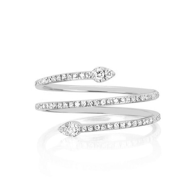 Gold Trip Women's Teardrop Twist Ring In Silver In Metallic