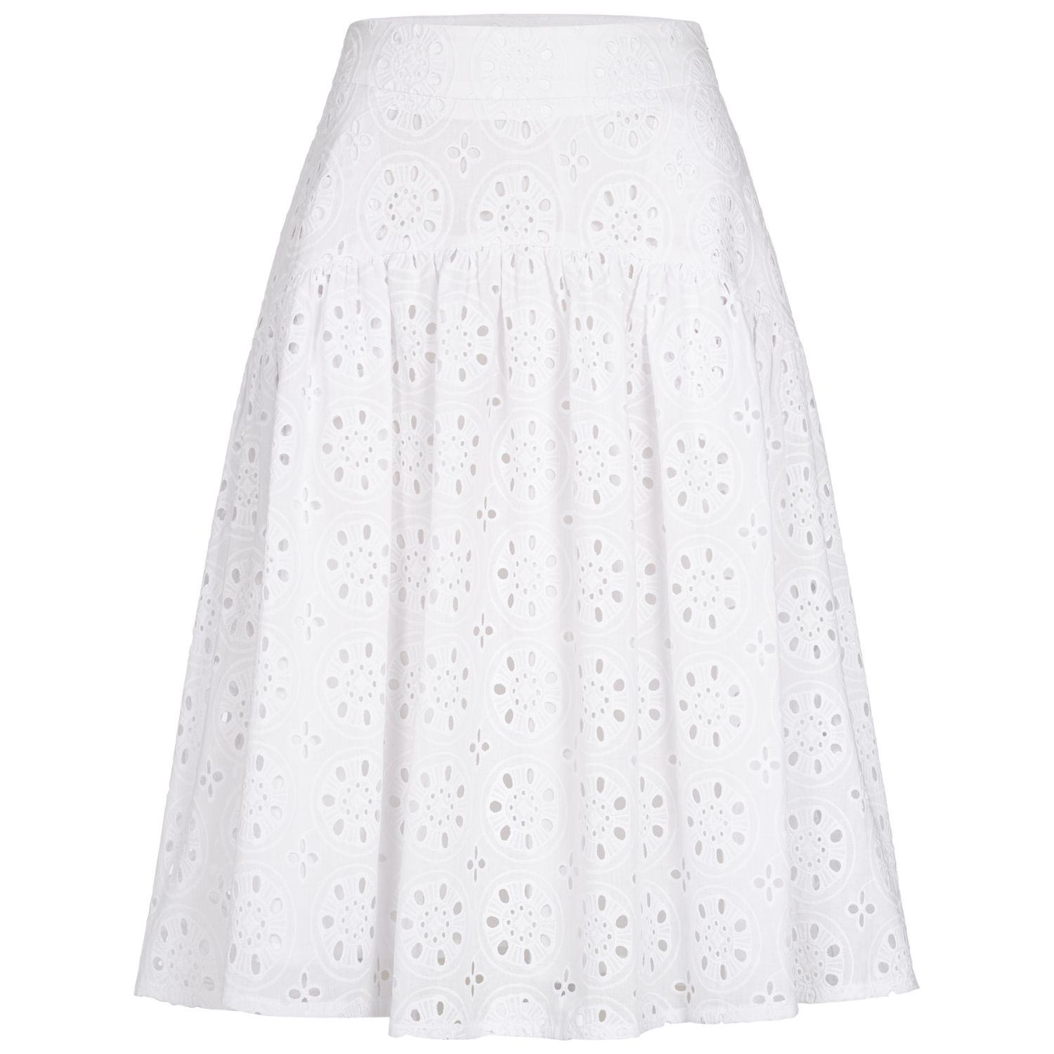 Marianna Déri Women's White Eyelet Midi Skirt In White