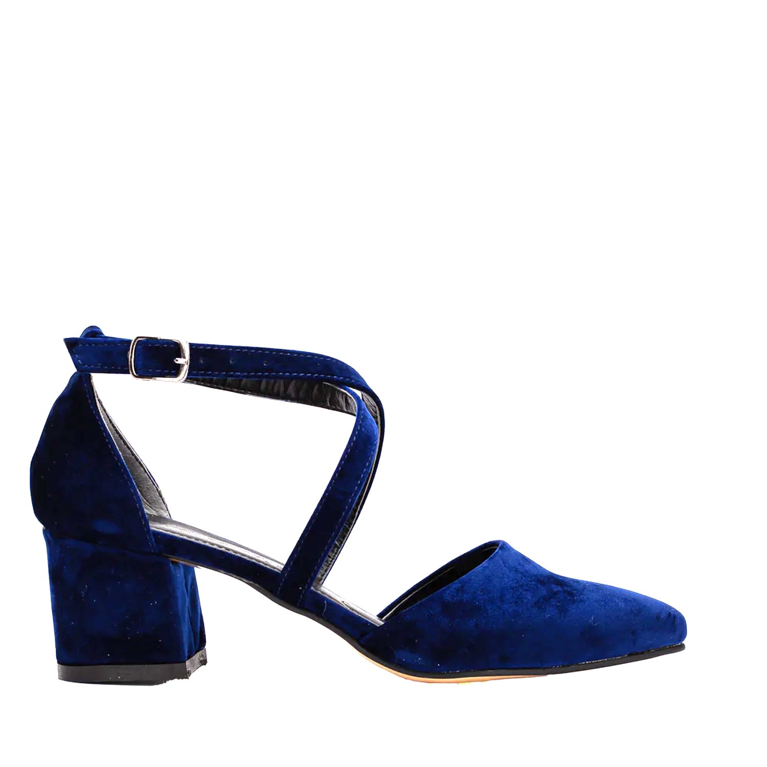 Forever & Always Shoes Women's Dolly - Dark Blue Suede Block Heels