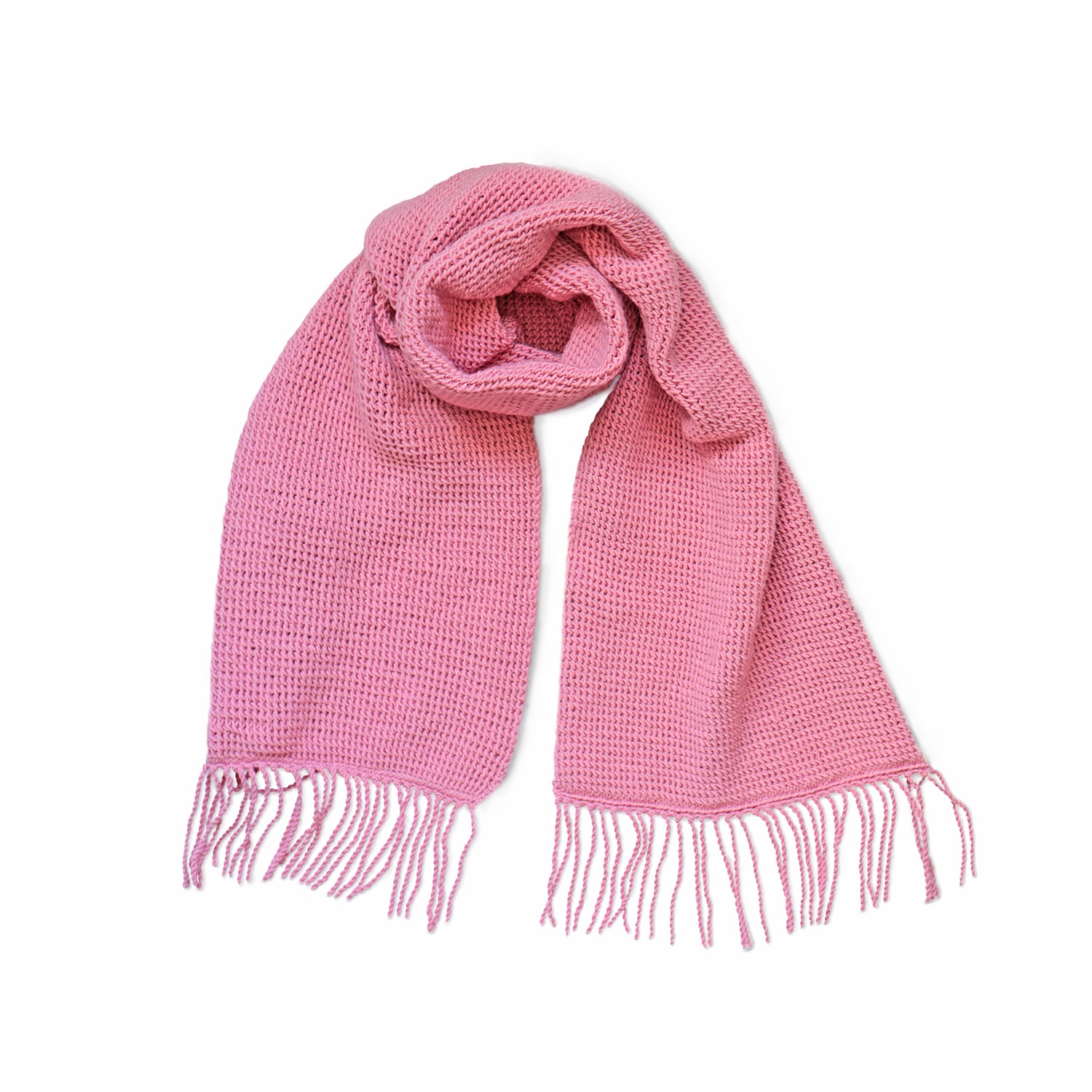 2kstyle Women's Pink Lana Handknit Wool-blend Fringed Scarf - Salmon