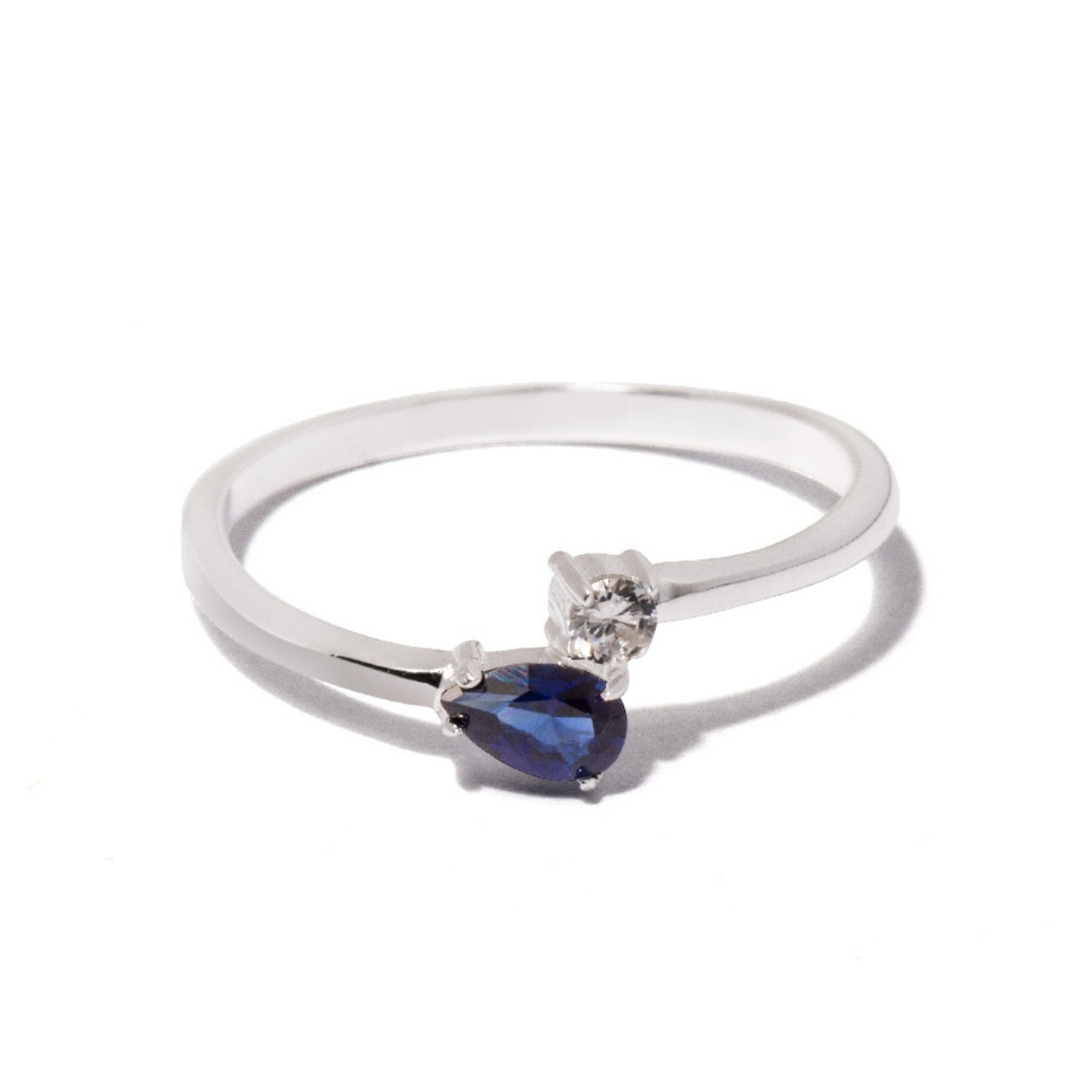 Women’s Blue Serpentine Sapphire Wrap Sterling Silver Ring Little Sky Stone