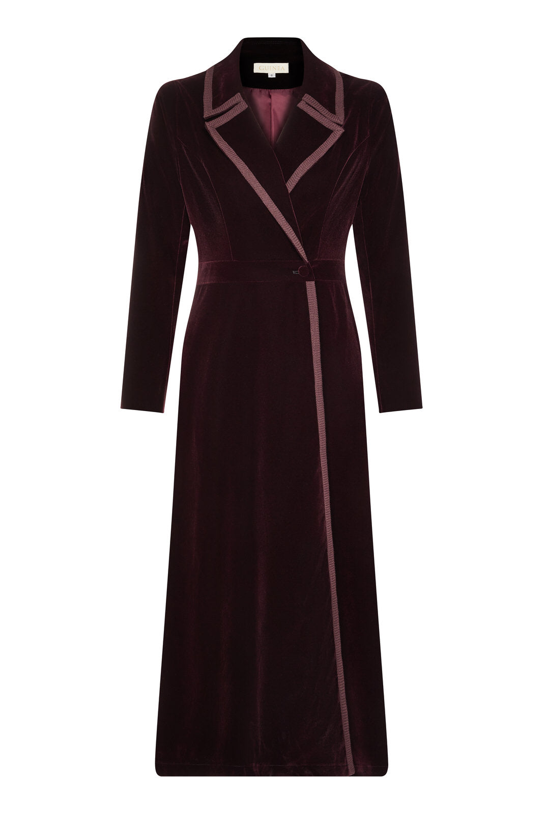 Women’s Pink / Purple Velvet Dress Coat - Deep Plum Large Guinea