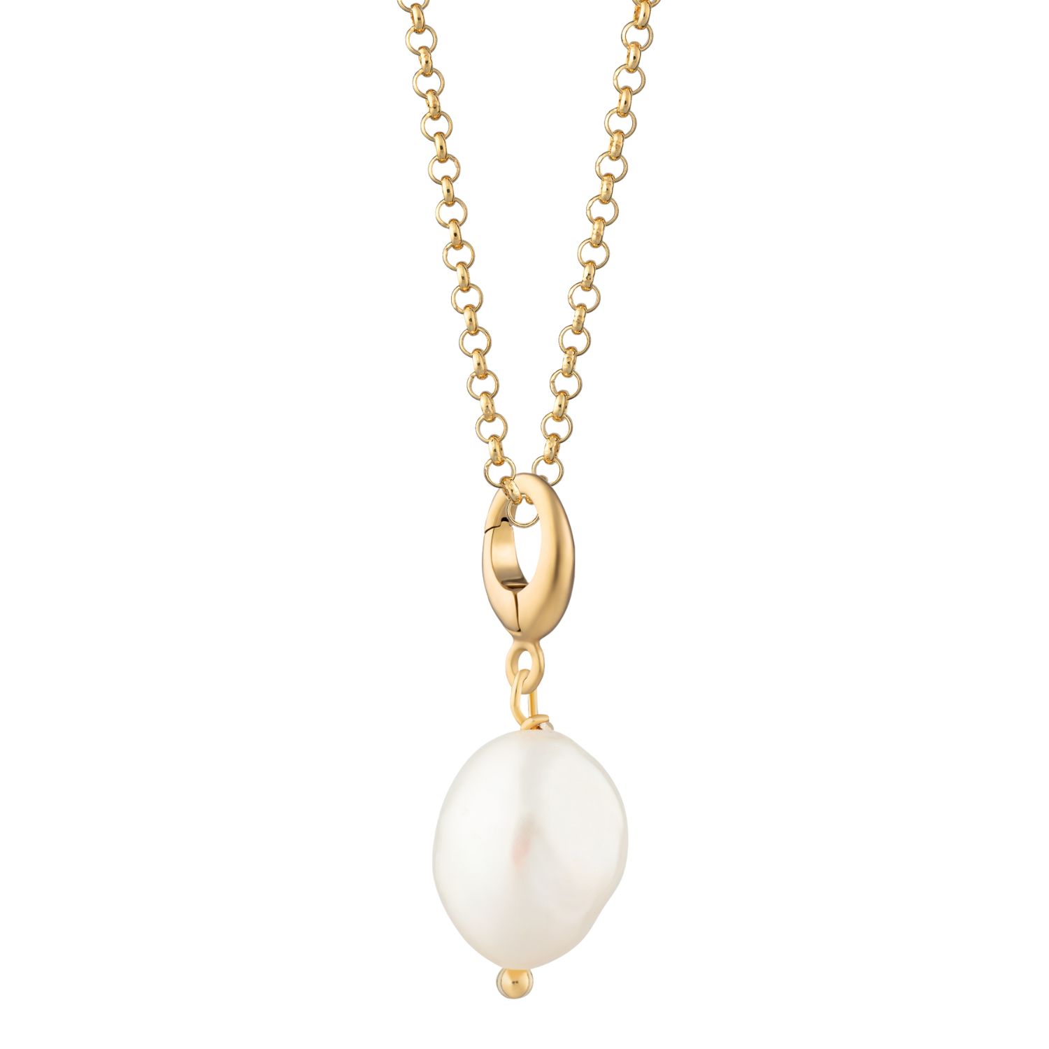 Lily Charmed Women's Gold Plated Baroque Pearl Charm Necklace