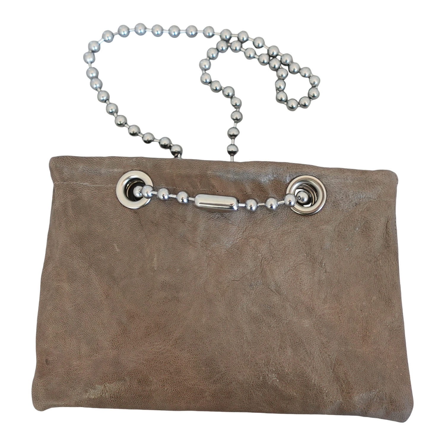 Women's Grey / Silver Morphy Moldable Mini Purse With Xl Ball Chain Handle | Romer Millinery