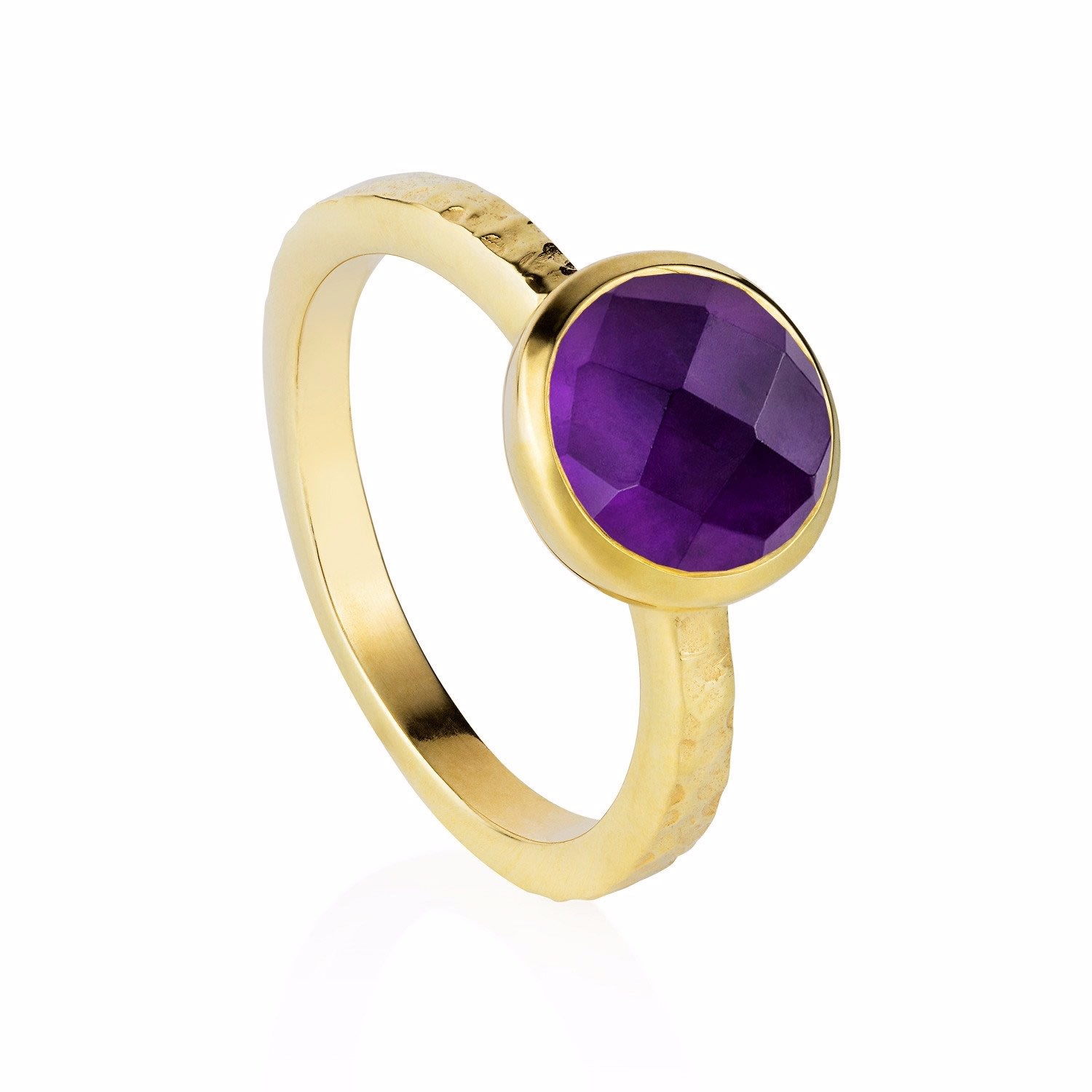 Women’s Pink / Purple Estella Gold Stacking Ring With Purple Amethyst Neola Design