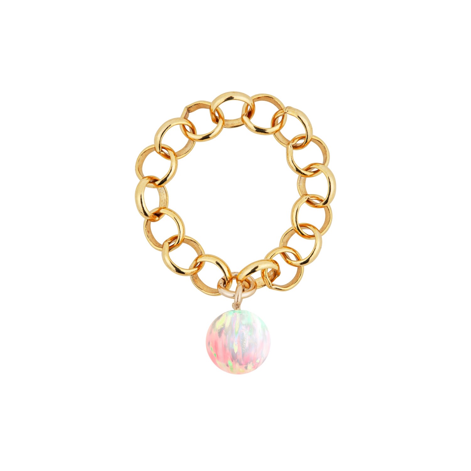 Ora Pearls Women's Aelia Sun Opal Chain Ring - Gold In Yellow