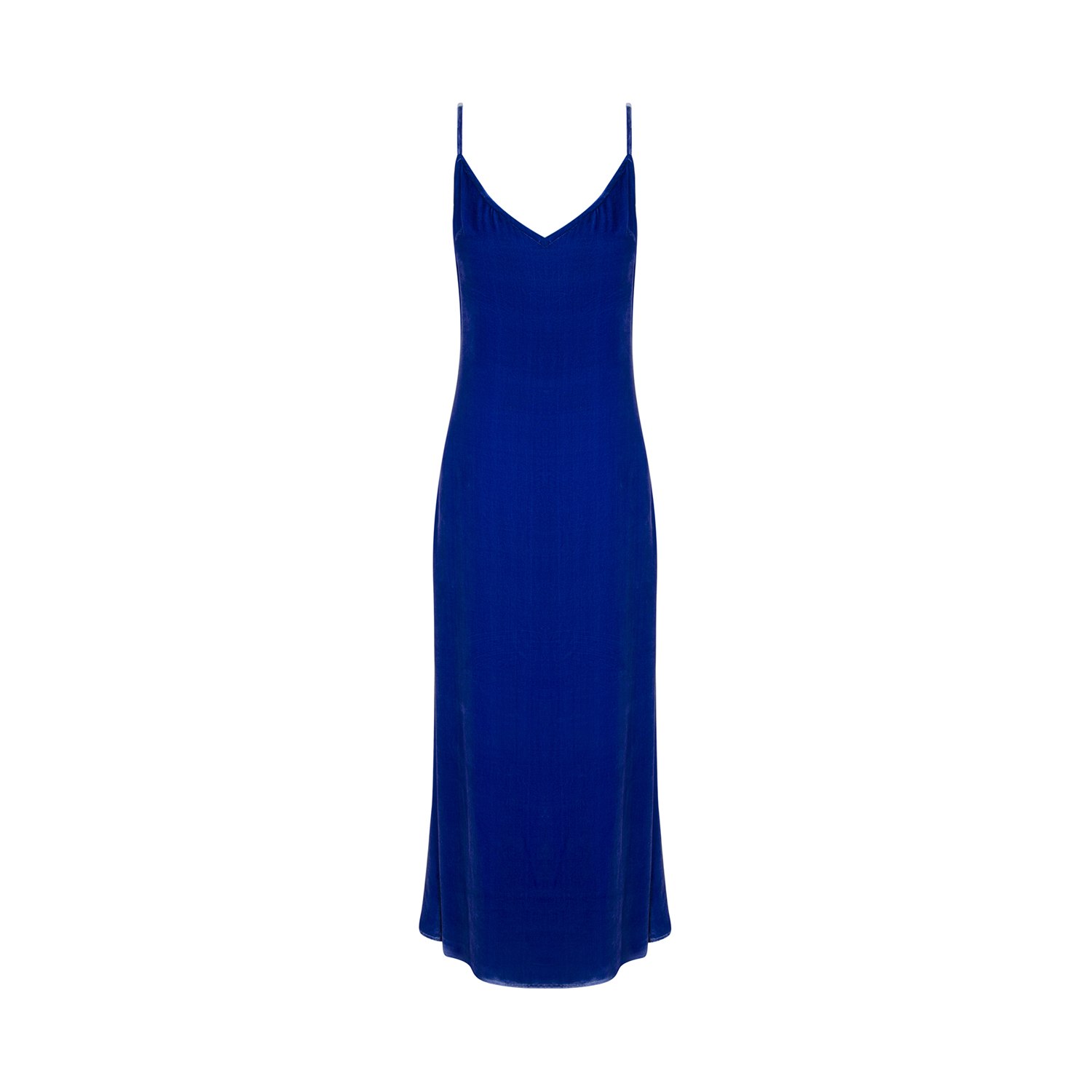 Women’s Vegan Silk Velvet Zoe Blue Slip Dress M/L Fiolas