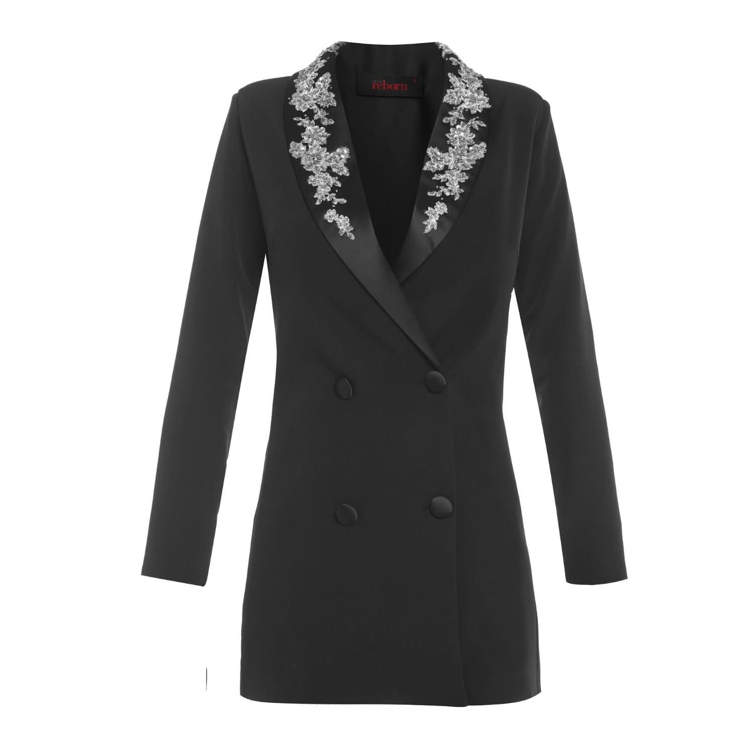 black fitted blazer dress