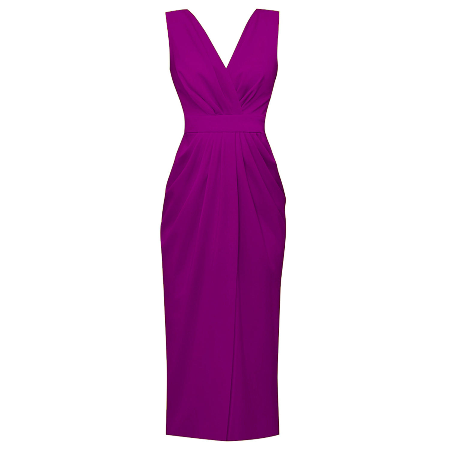 magenta midi dress Goddiva Twist Knot Satin & Scuba Bardot High Low Fabric is very stretchy Magenta Long Sleeve Belted Midi
