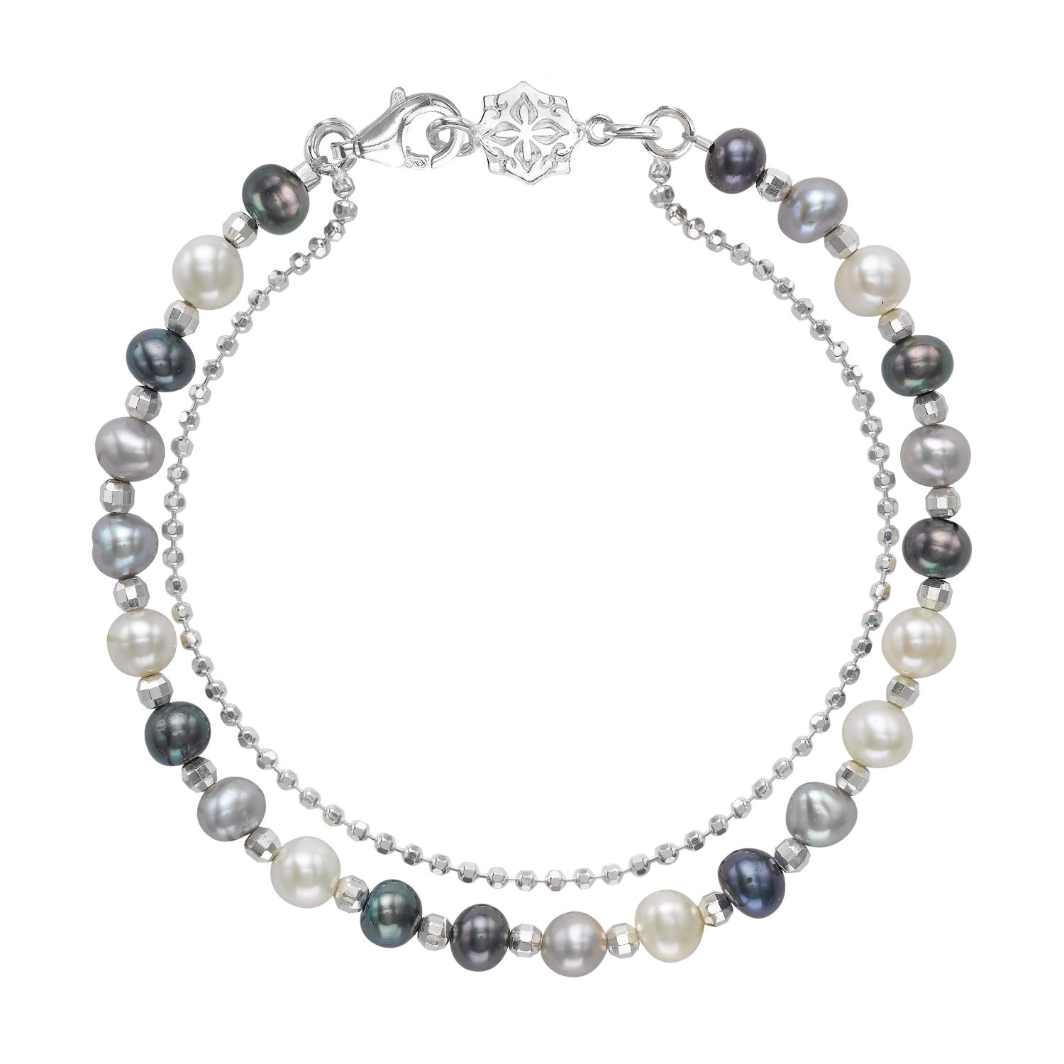 Women’s Silver Mixed Freshwater Pearl Bracelet Dower & Hall