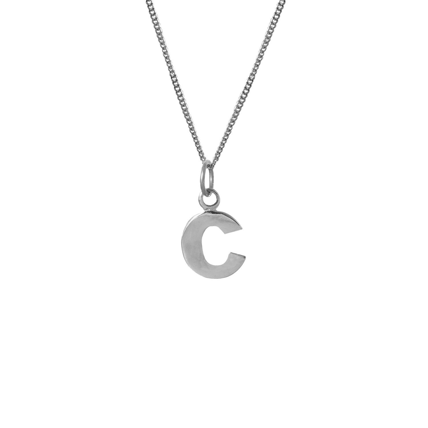 Edge Only Women's Letter Pendant "c" Initial Necklace Sterling Silver