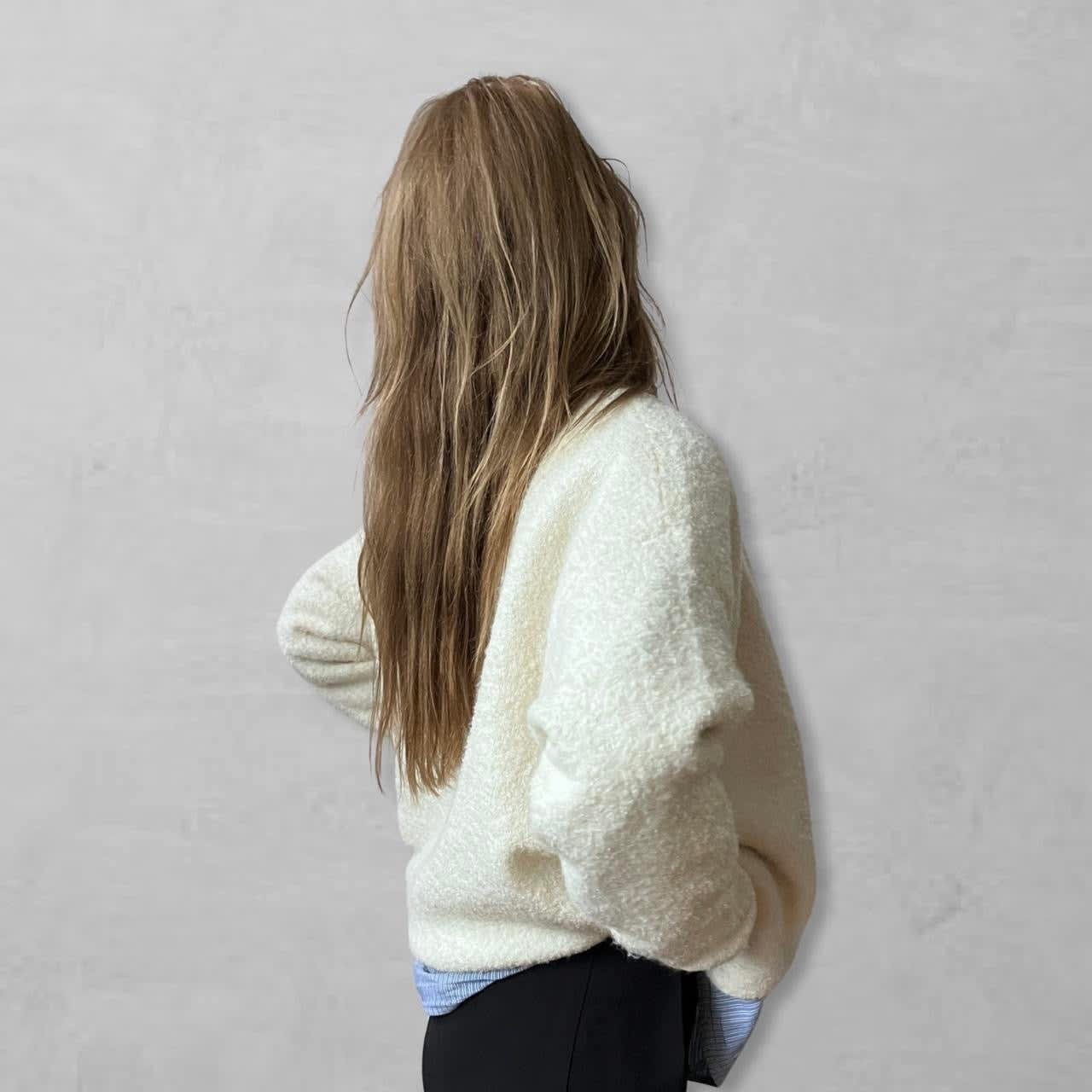 Bouclé Cardigan - Cream - Ladies