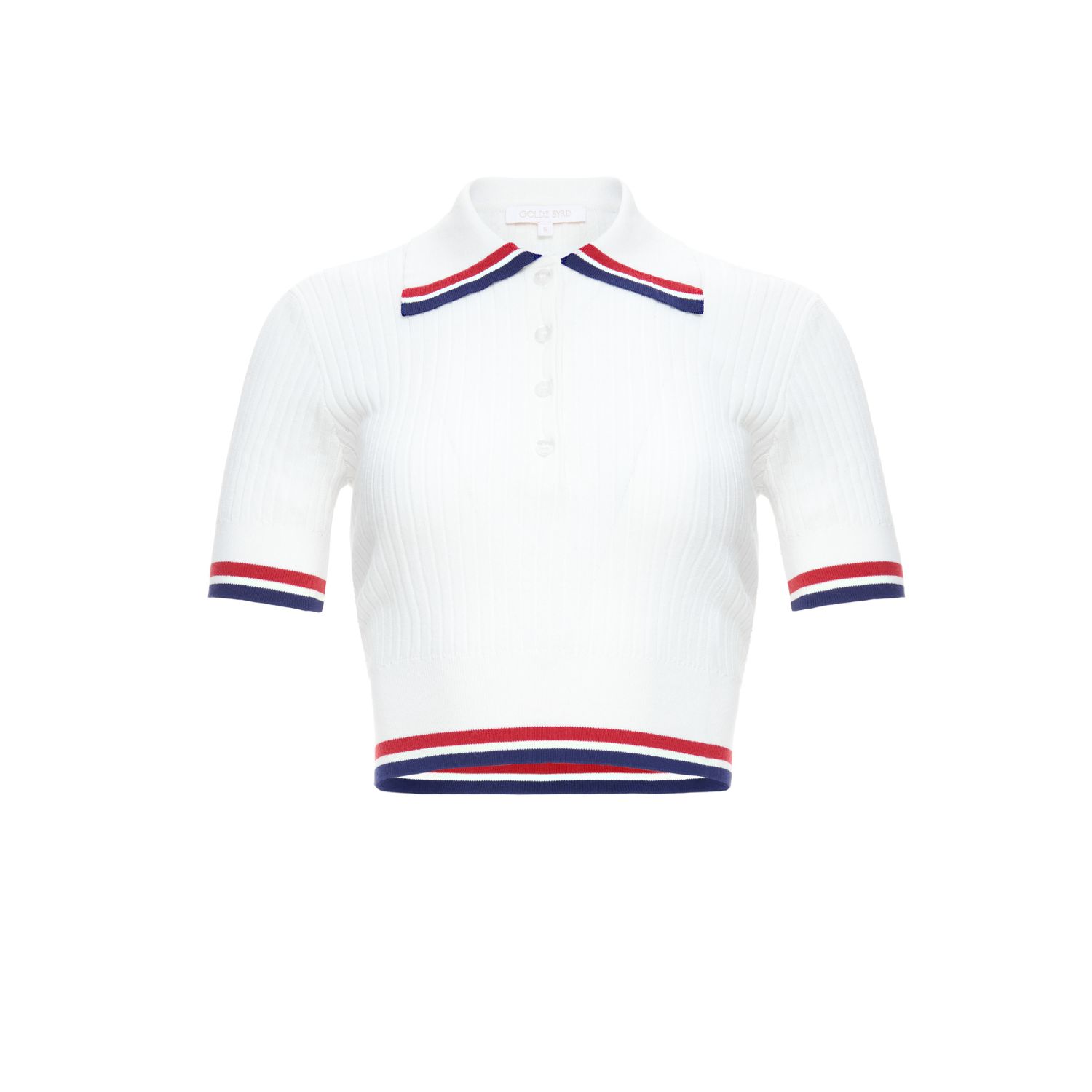 Goldie Byrd Knit Polo In White