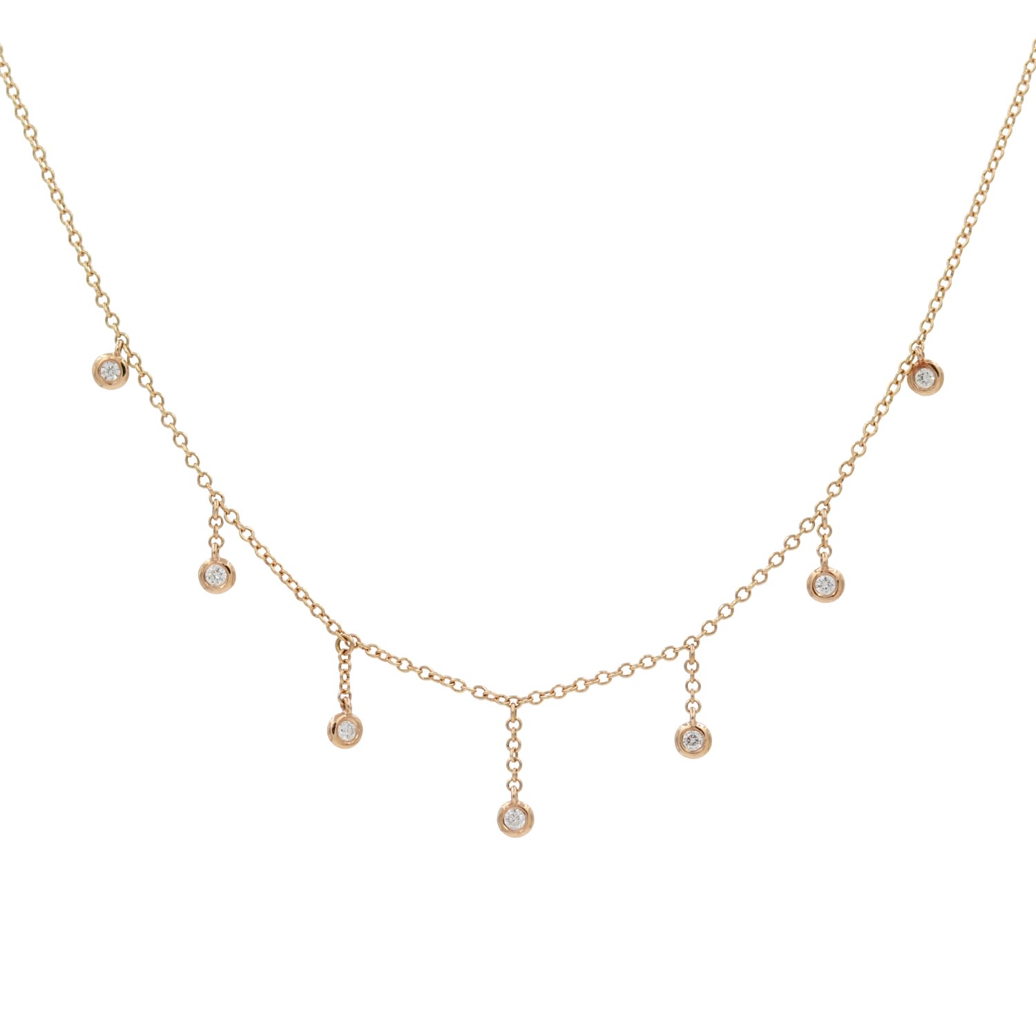 Kamaria Women's Rose Gold Raindrop Choker With Diamonds In Gold