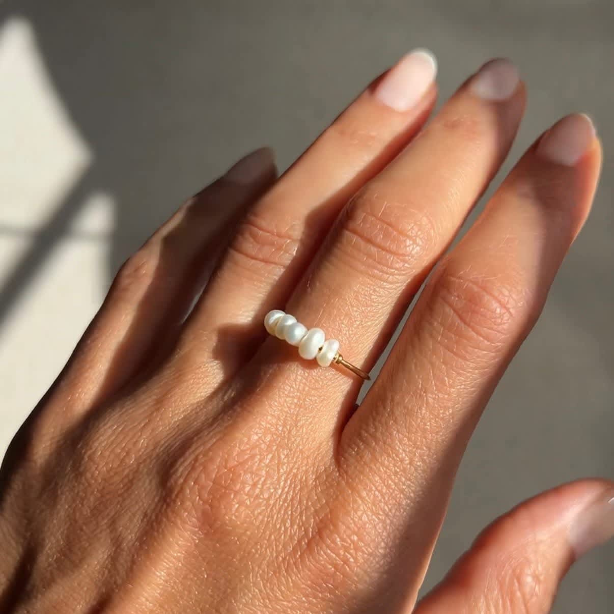 Petite pearl ring discount