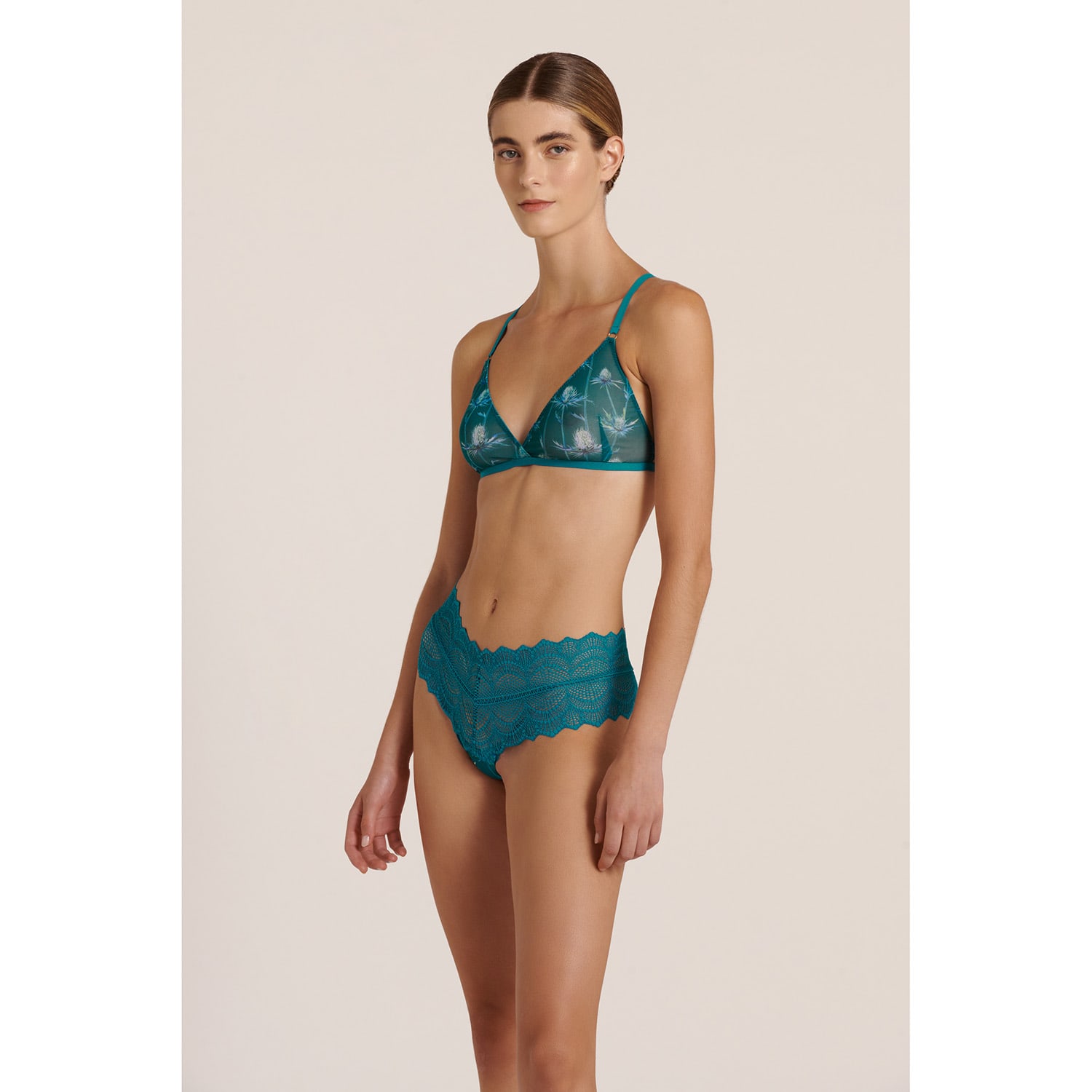 Sheer Teal Thistle Bralette | LIMITED EDITION by Luciela