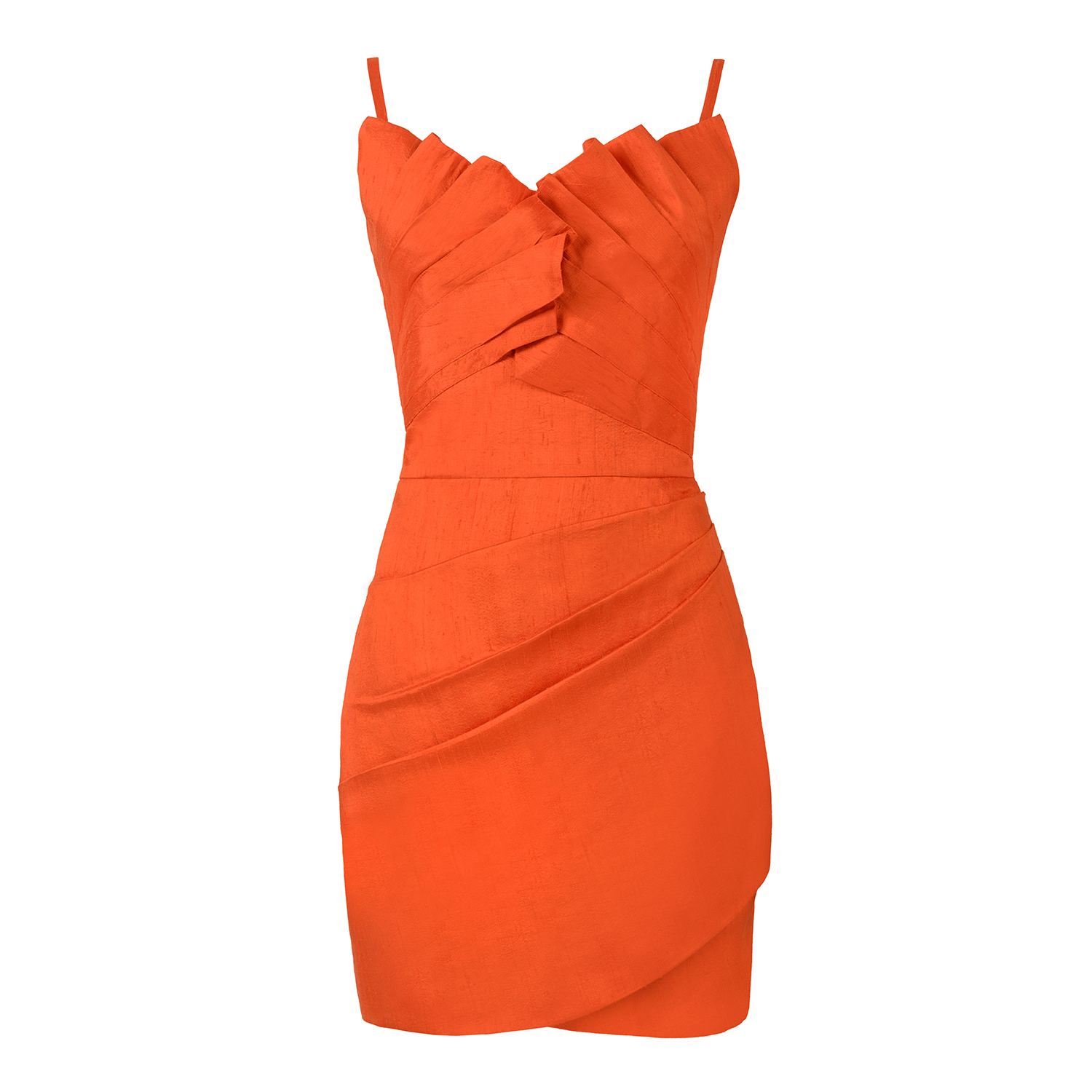 Fiore Orange Taffeta Mini Cocktail Dress | Alina Cernatescu | Wolf & Badger