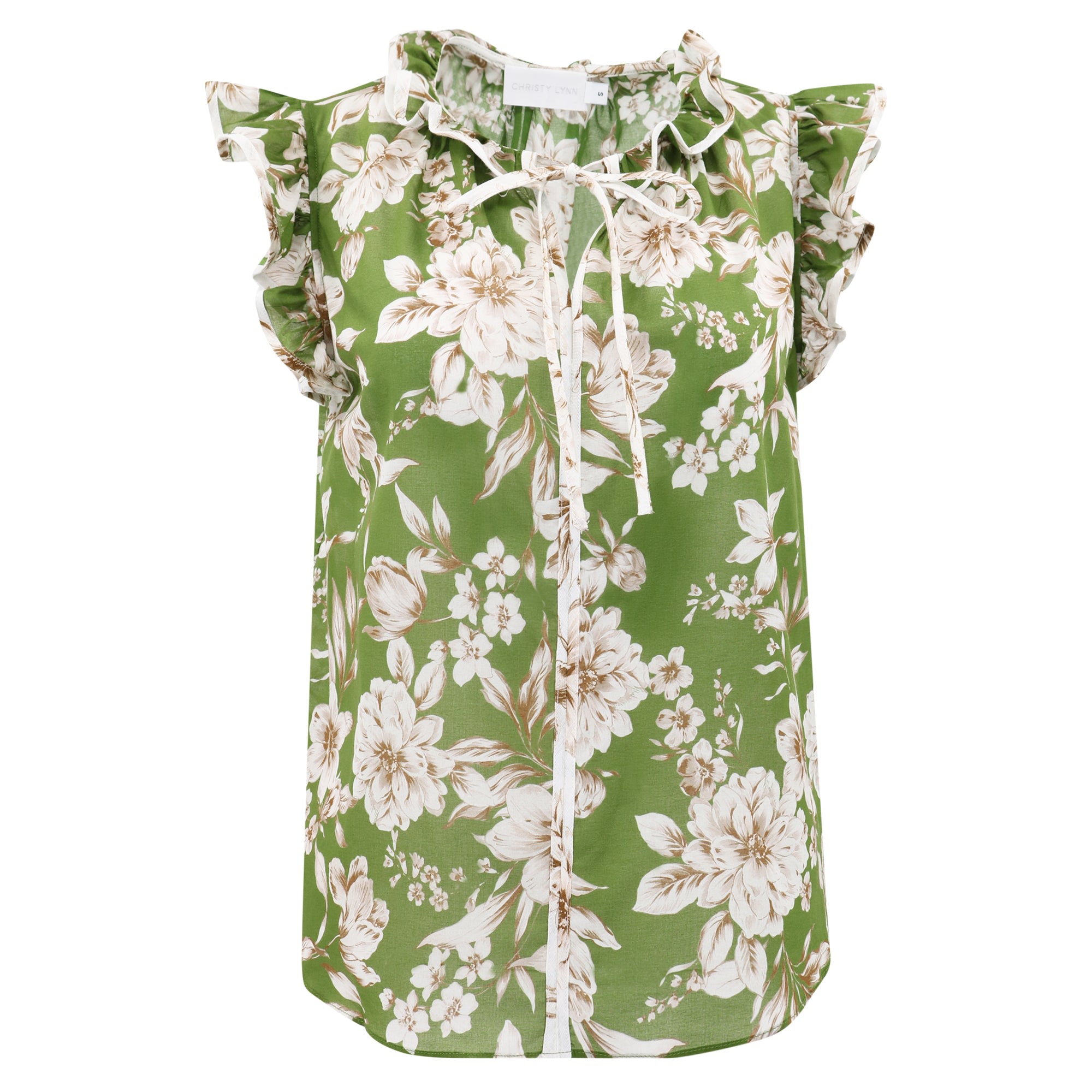 Women’s Nadya Top - Green Magnolia Small Christy Lynn