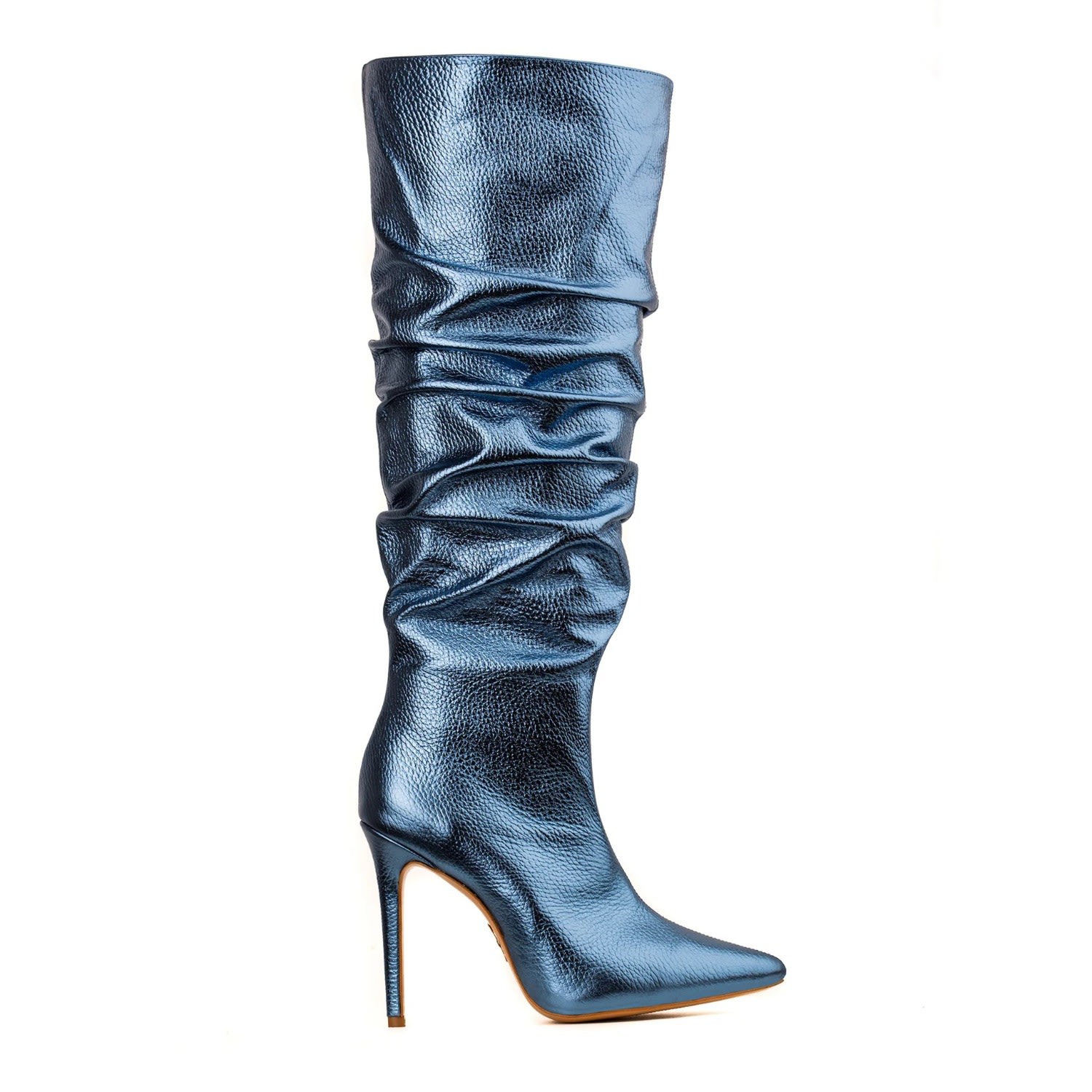 Ginissima Women's Metallic Blue Leather Eva Boots