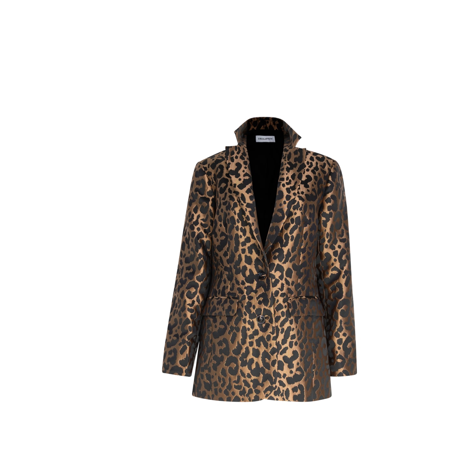 Circular Path Women's Black / Gold Donna Blazer - Leopard-black In Brown