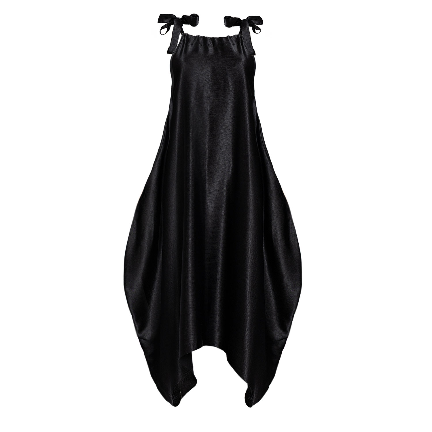 Bianca Popp Women's Semiballoon Dress With Ribbons In Black In Black