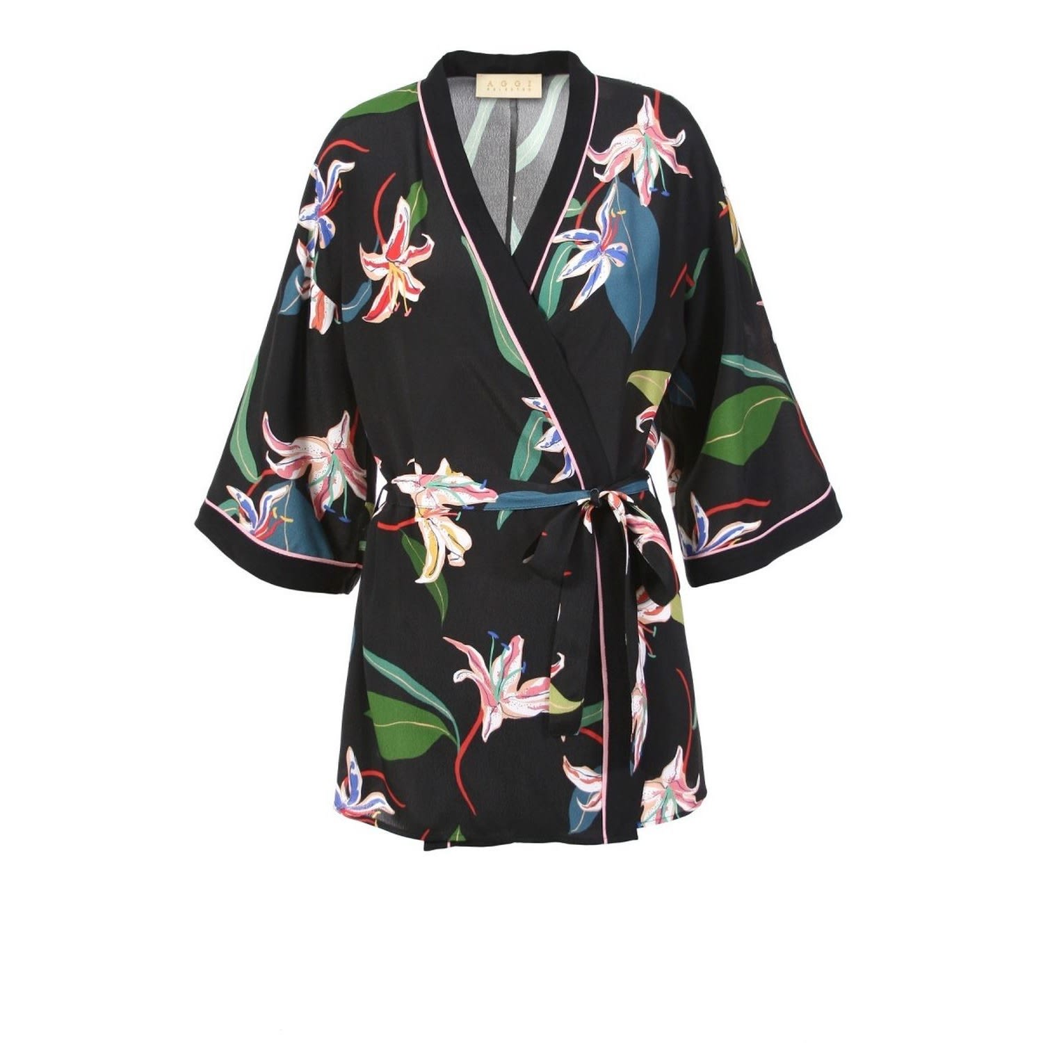 Aggi By Halewski Women's Kimono Reiko After Dark In Pink