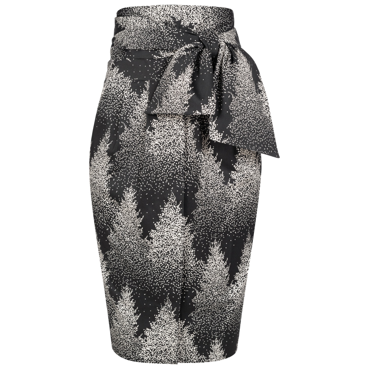 Women's Black Forest Print Pencil Skirt With Tie Belt | XXL | Marianna Déri