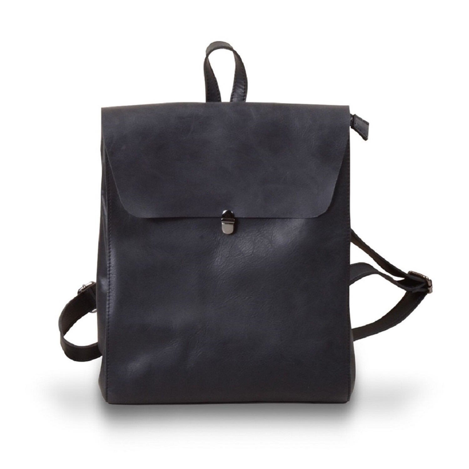 Touri Women's Leather Minimalist Backpack - Black