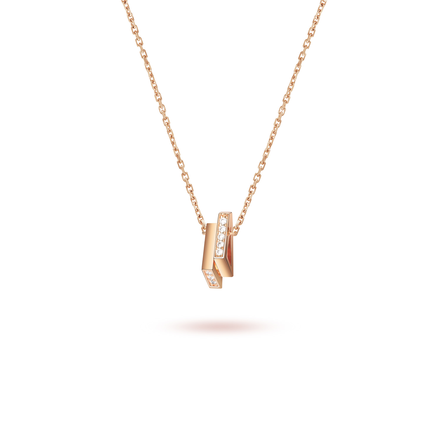 Meulien Women's Double Mini Triangle Necklace - Rose Gold