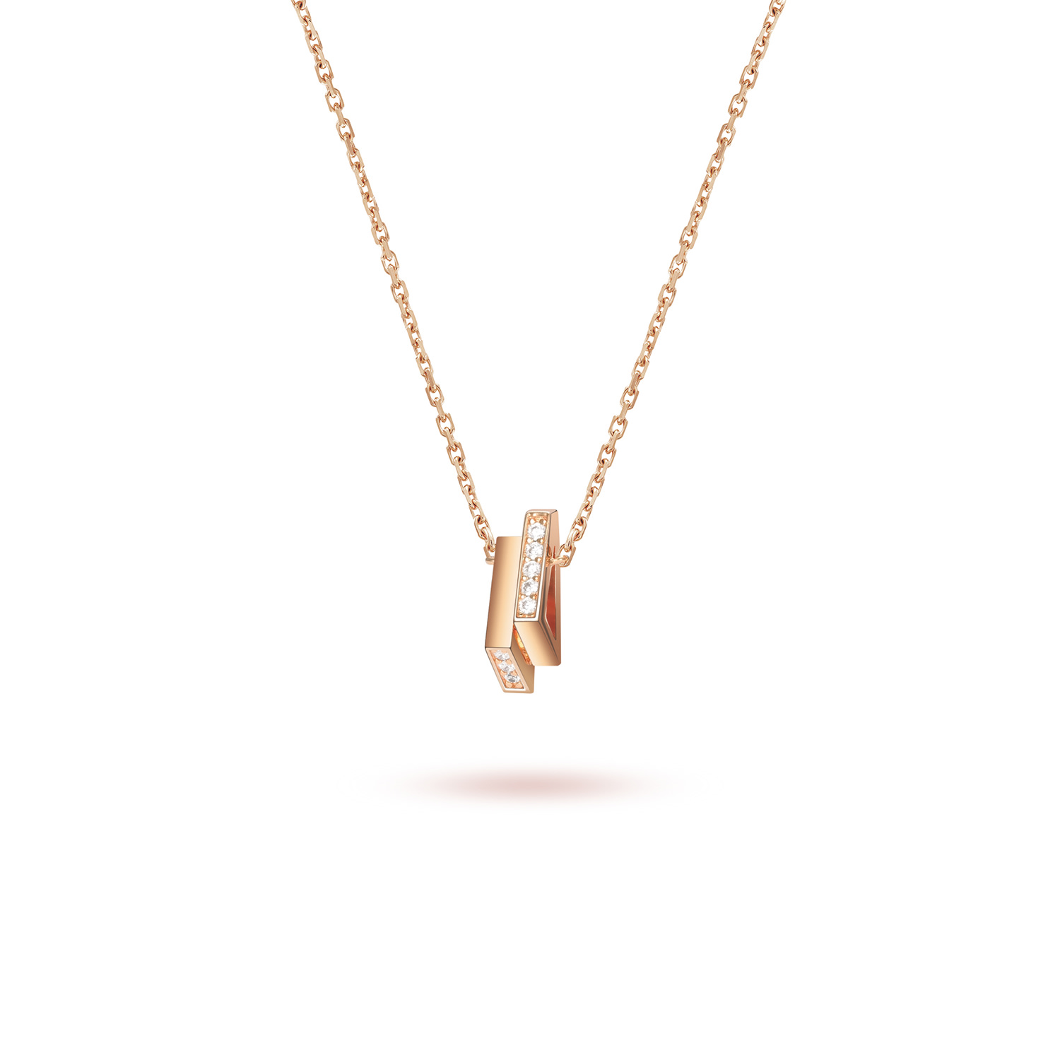 Women’s Double Mini Triangle Necklace - Rose Gold Meulien