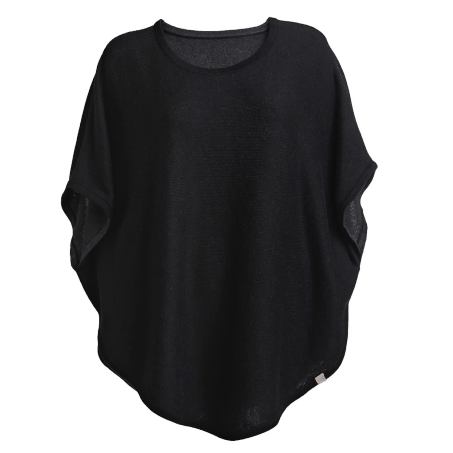 Flora Cotton Cashmere Reversible Poncho Black & Charcoal | Cove | Wolf ...