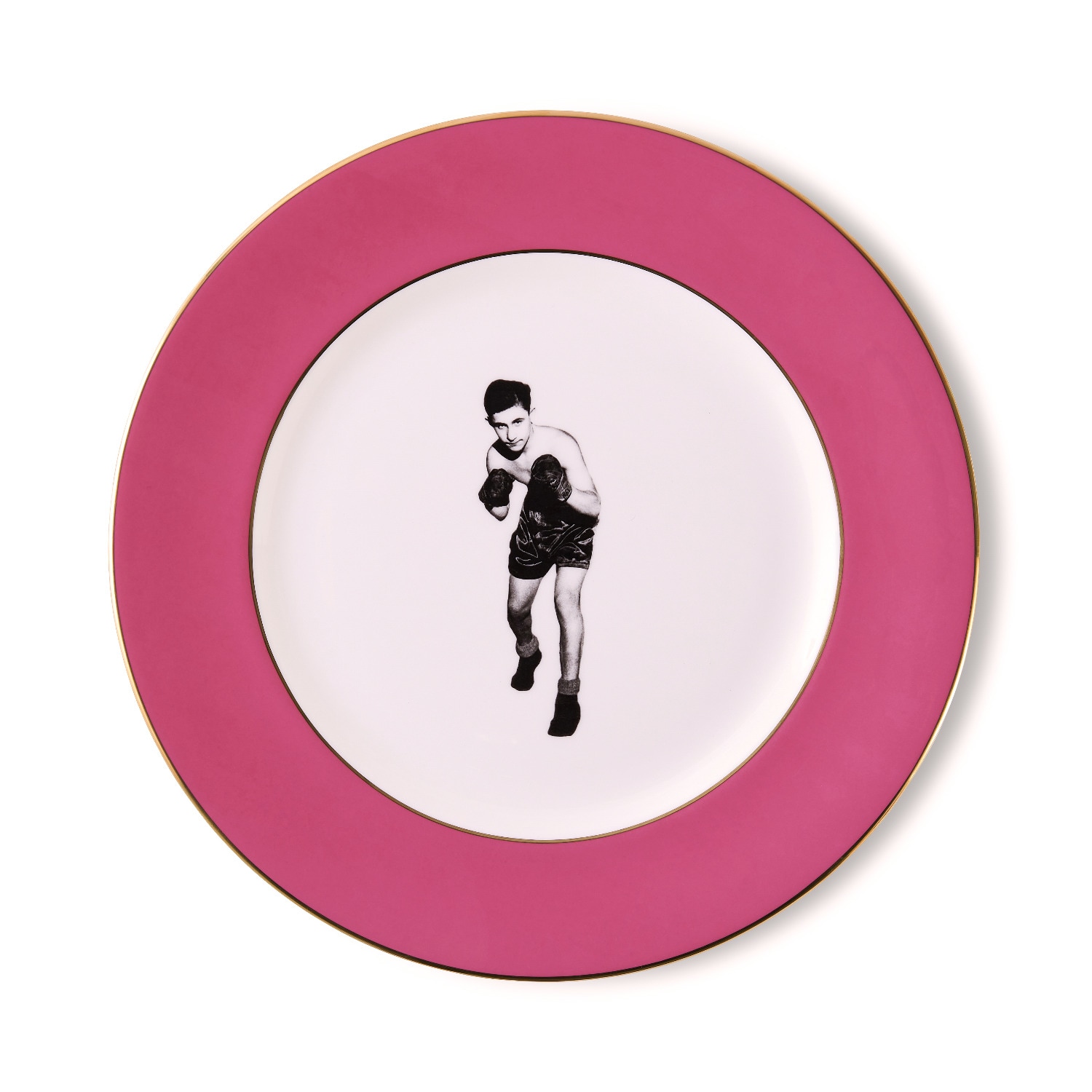 Gold / Pink / Purple The Fighting Spirit Raspberry Pink Dinner Plate Melody Rose London