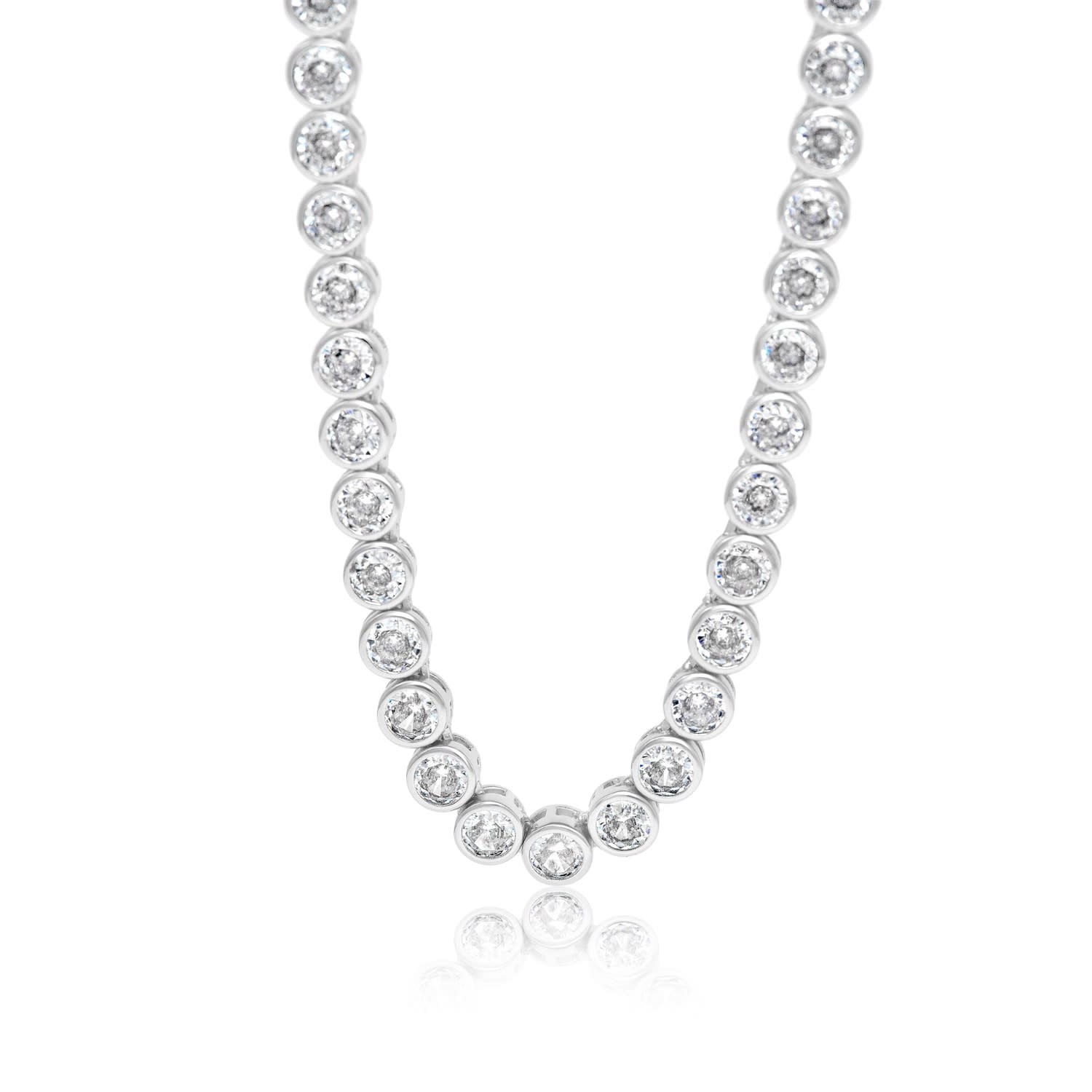 Shymi Women's Five Mm Bezel-set Classic Round Tennis Necklace - Silver
