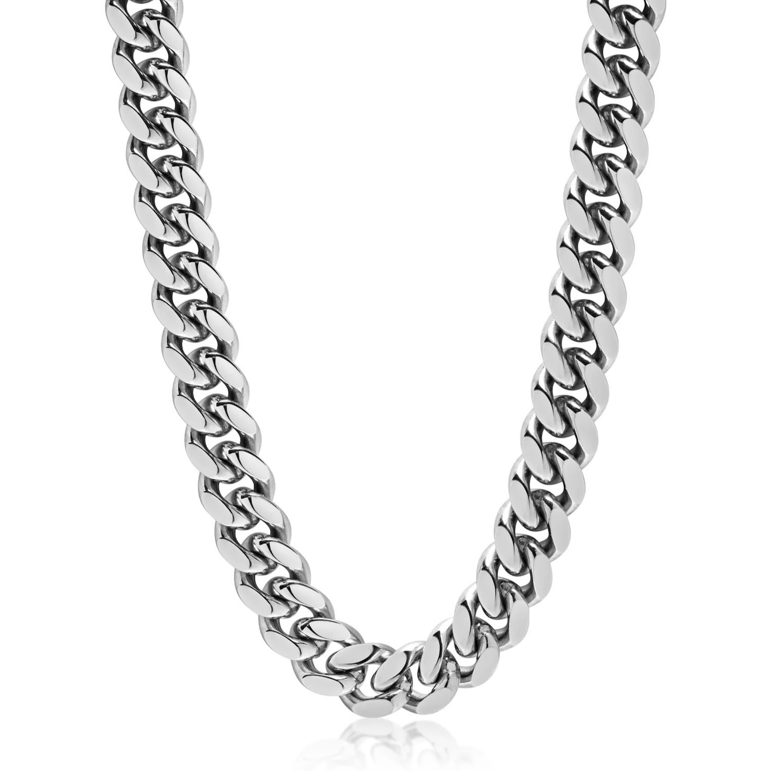 Silver Men’s Chunky Cuban Chain Choker Nialaya