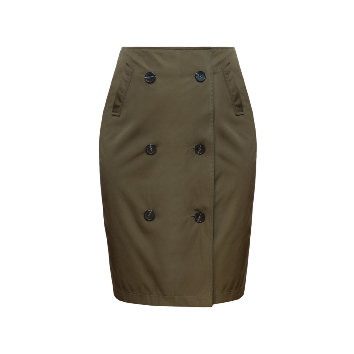 Zan Studio Women's Green Double Buttoned Straight Skirt In Green