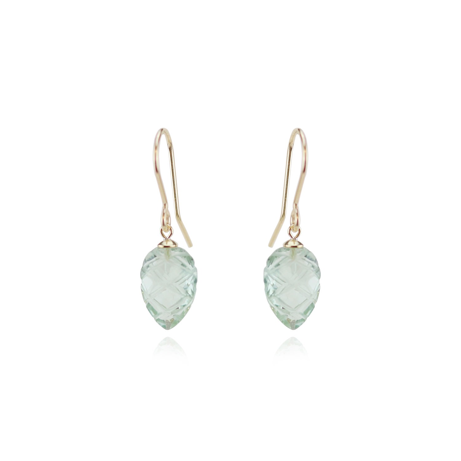 Women’s Carved Green Amethyst Earrings Mounir London