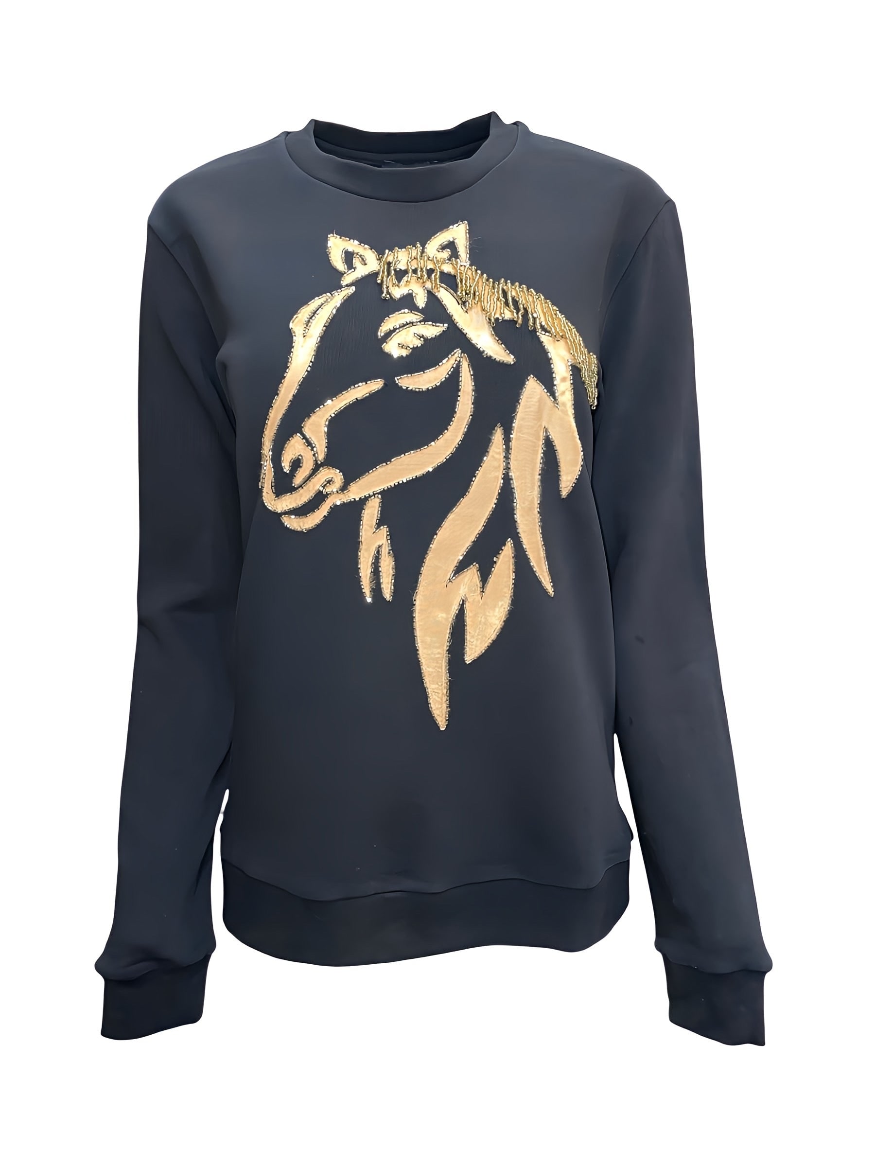 Any Old Iron Women's Gold / Black Golden Horse Hair Sweatshirt In Gold/black
