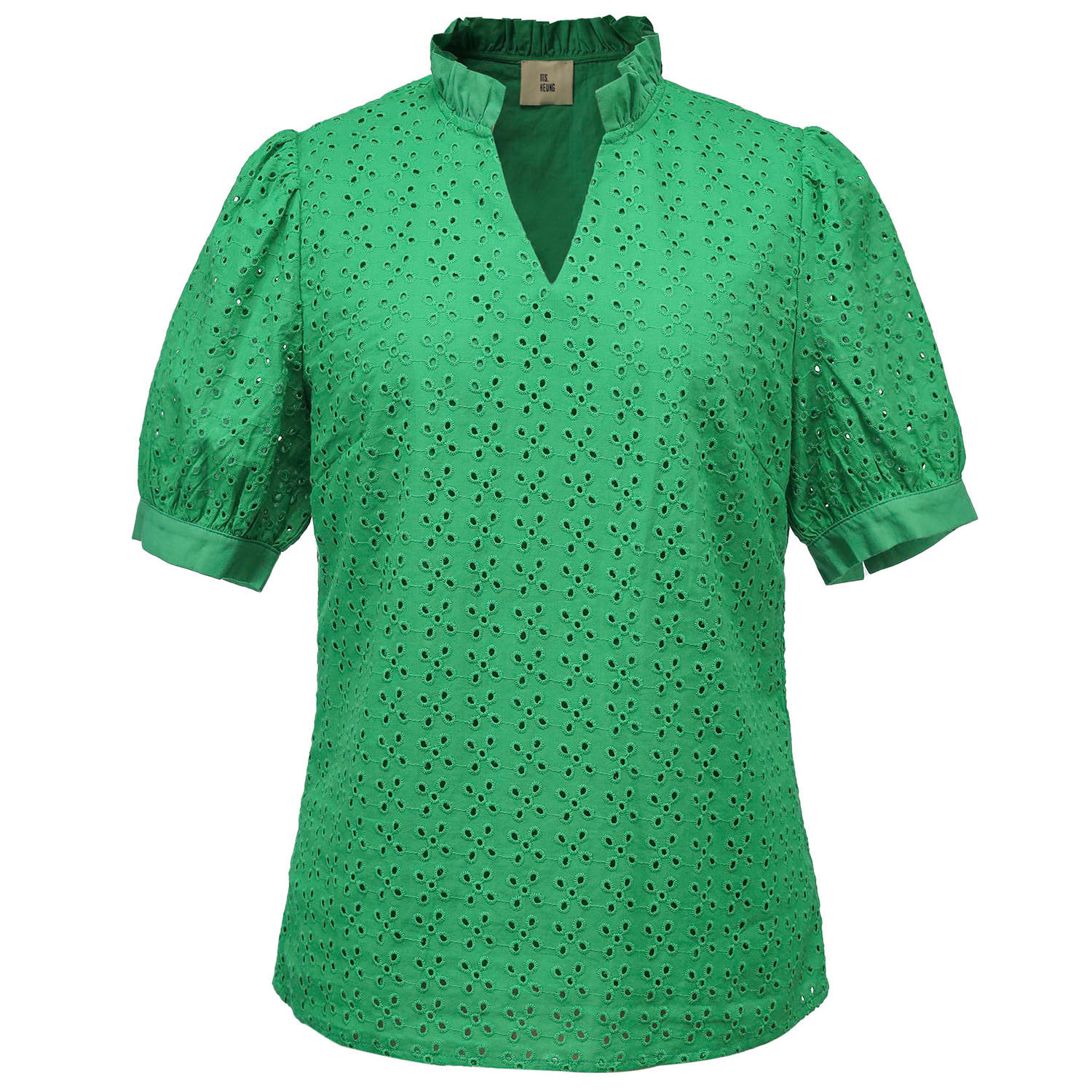 Smart And Joy Women's Eyelet Cotton Lace Loose Blouse -green In Green