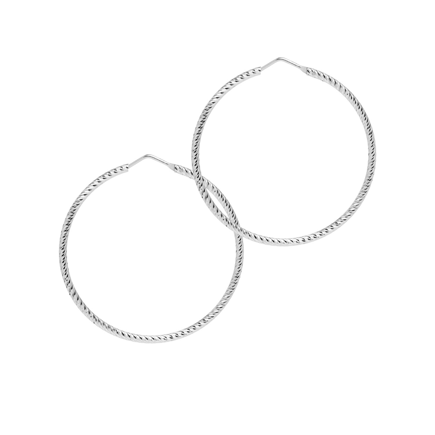 The Hoop Station Women's Sparkly Hoops Medium - Silver In White
